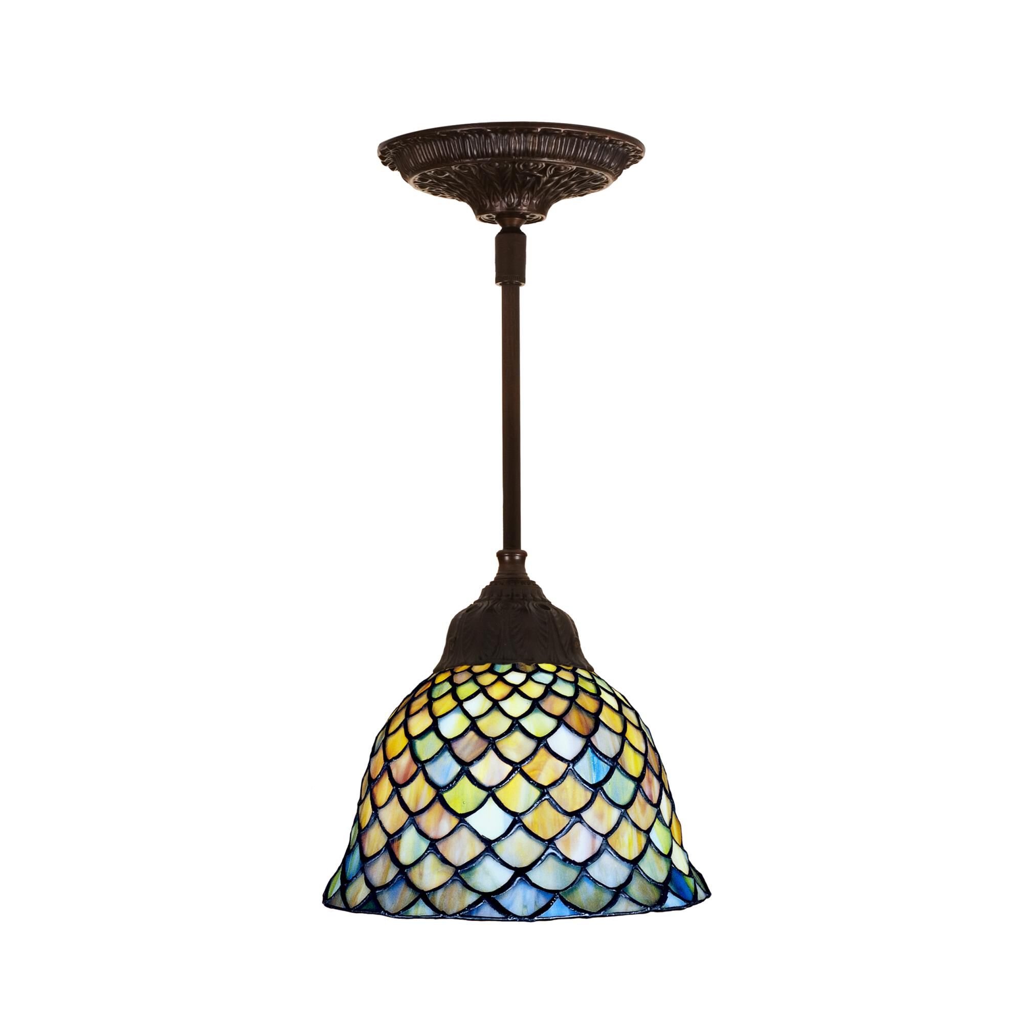 Tiffany Fishscale 8 Inch Mini Pendant by Meyda Lighting