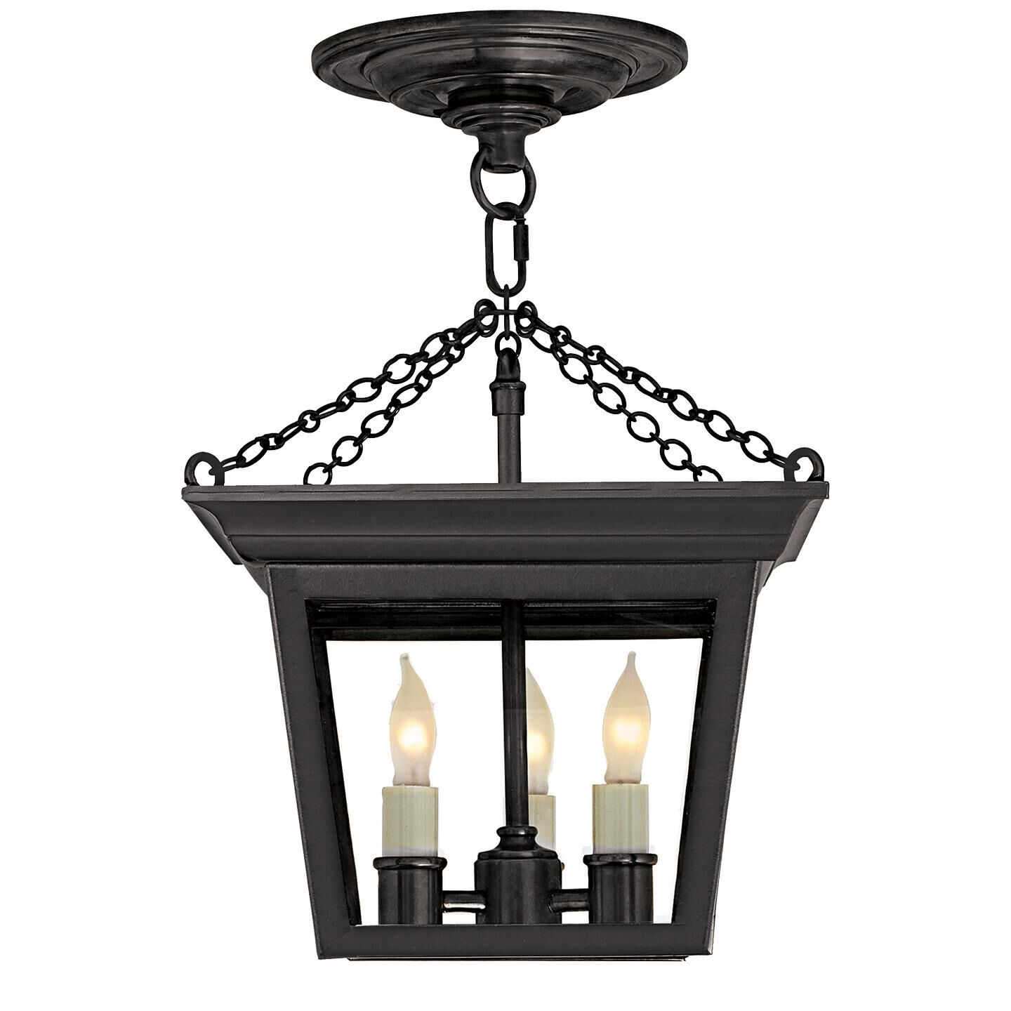 Chapman & Myers Cornice 9 Inch 3 Light Semi Flush Mount by Visual Comfort Signature Collection