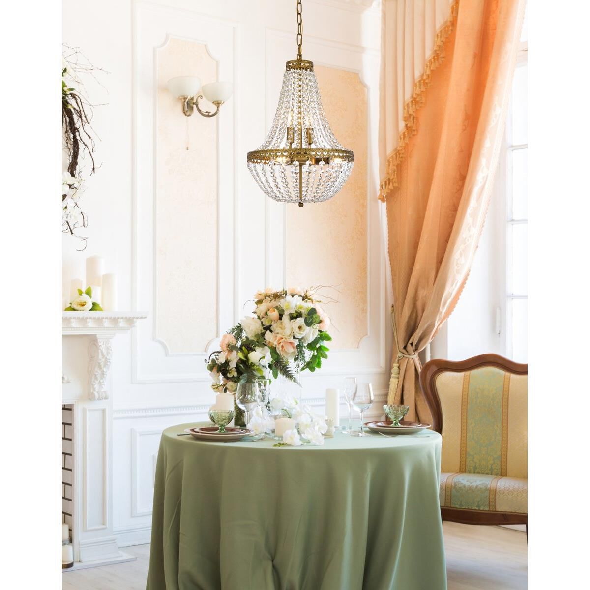 Valeria 14 Inch 5 Light Mini Chandelier by Elegant Lighting