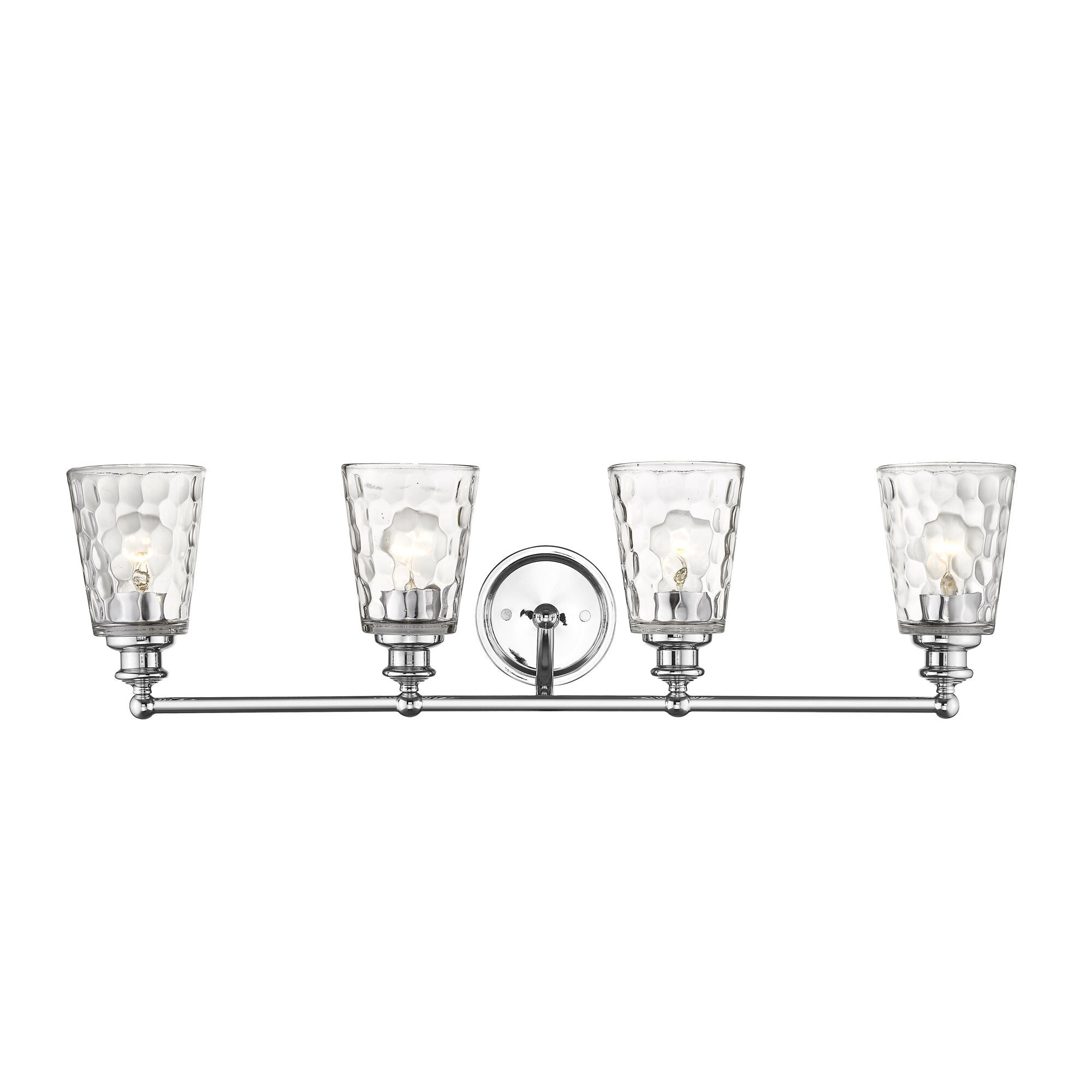 Shown in Chrome finish and Clear glass and Clear, Optic Cone Shaped Glass shade