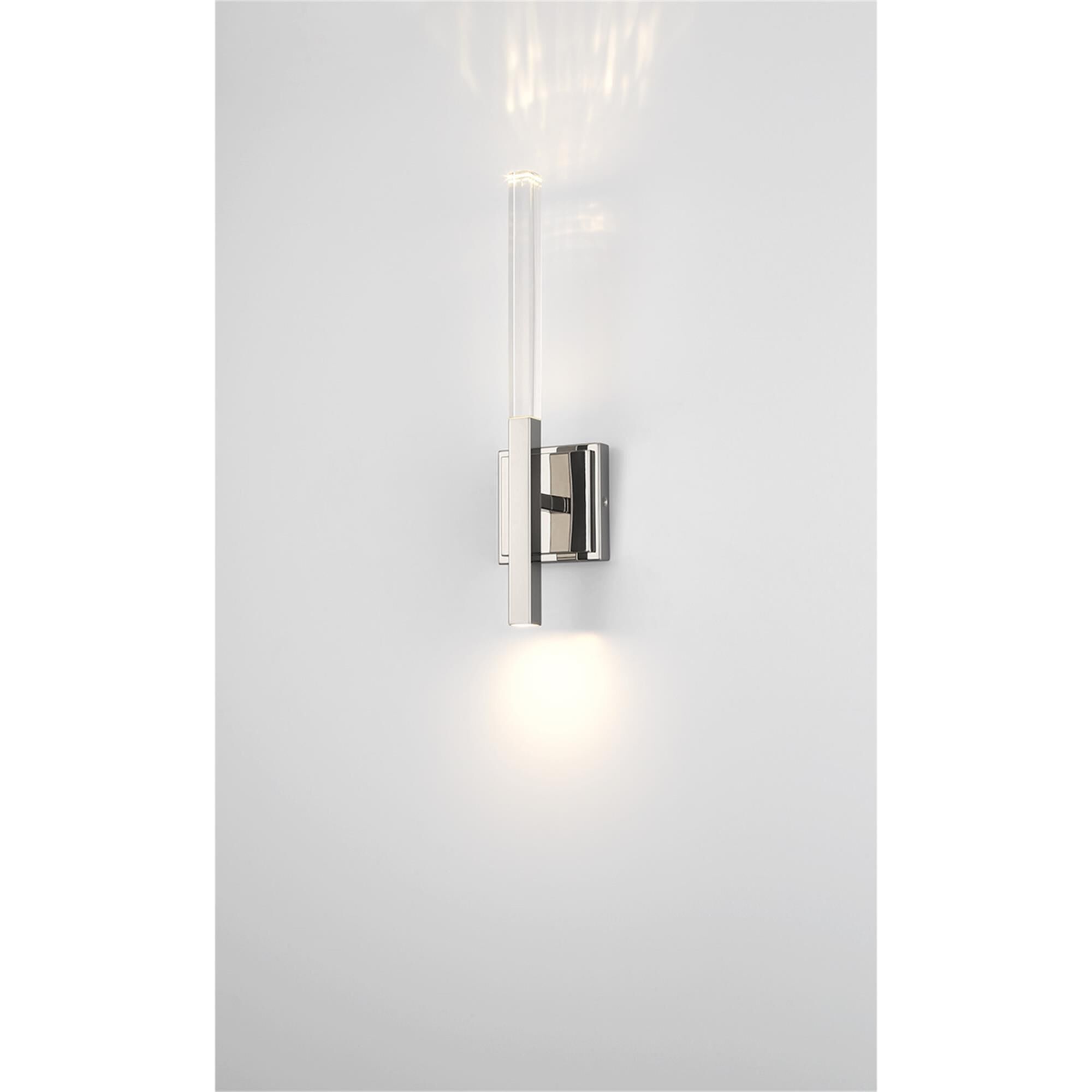 Shown in Polished Nickel finish and Clear Prism glass