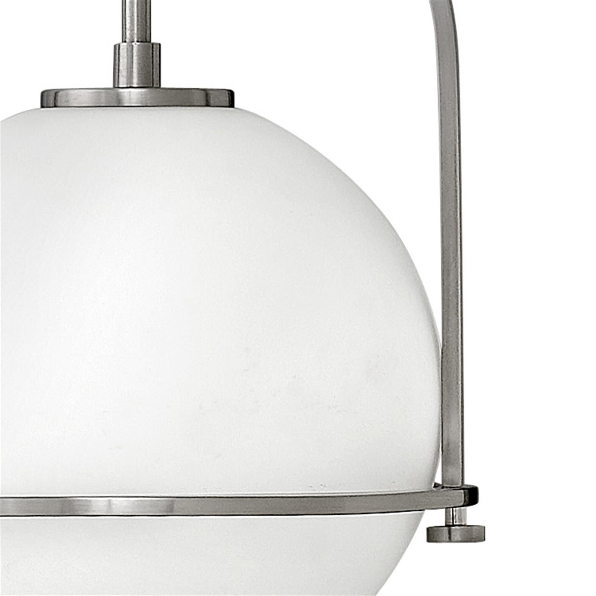 Shown in Brushed Nickel finish and Etched Opal glass