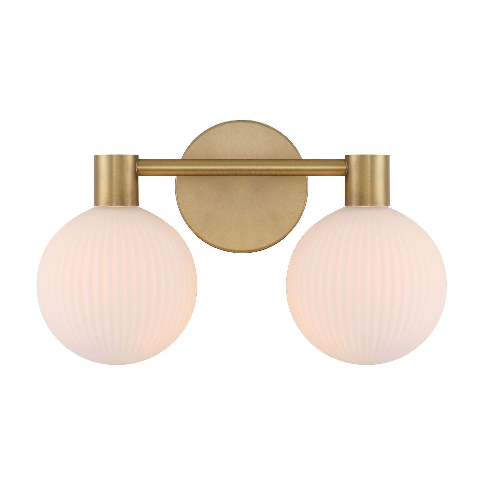 Shown in Legacy Brass finish and White Striped glass and Glass shade