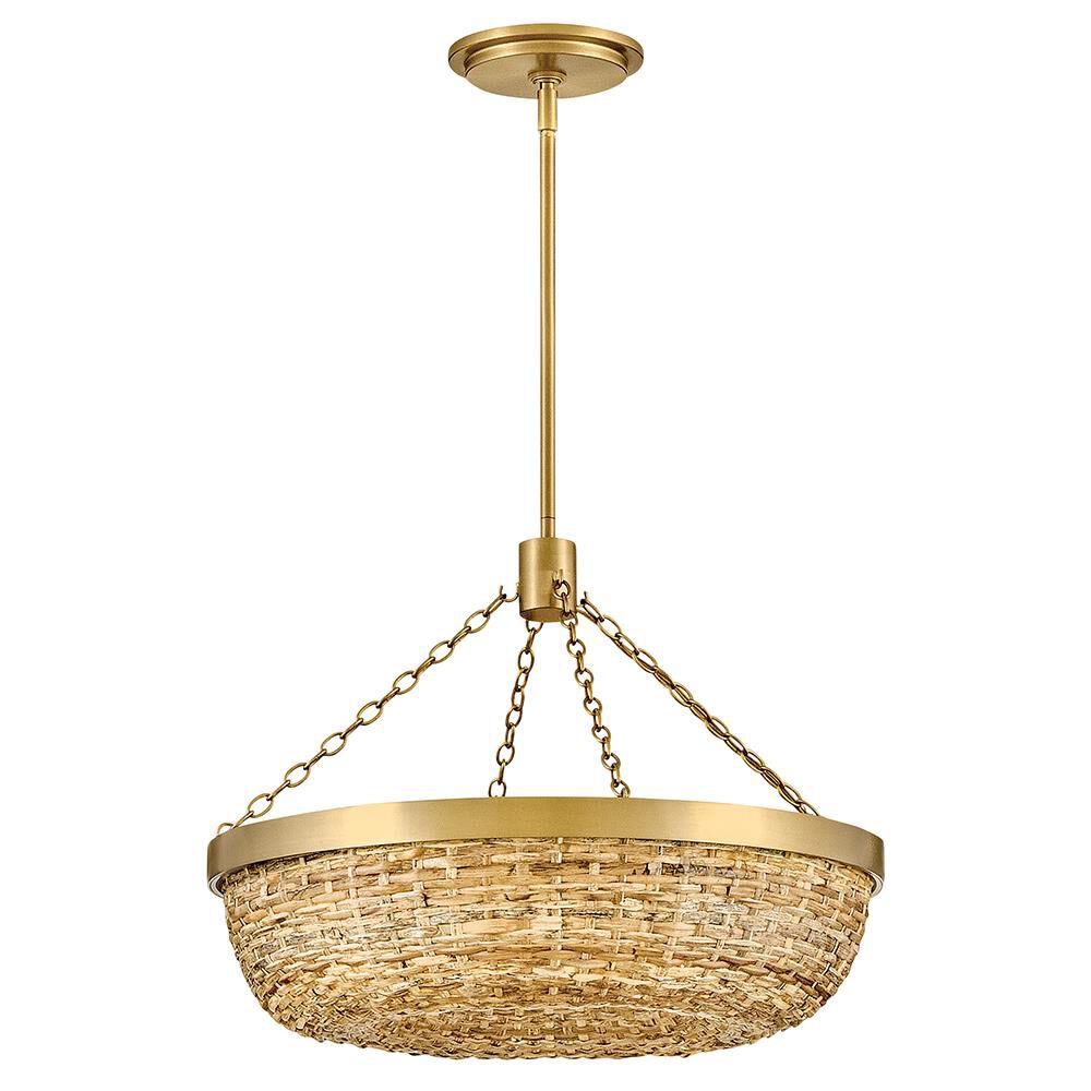 Shown in Lacquered Brass finish and Natural shade and Natural accent