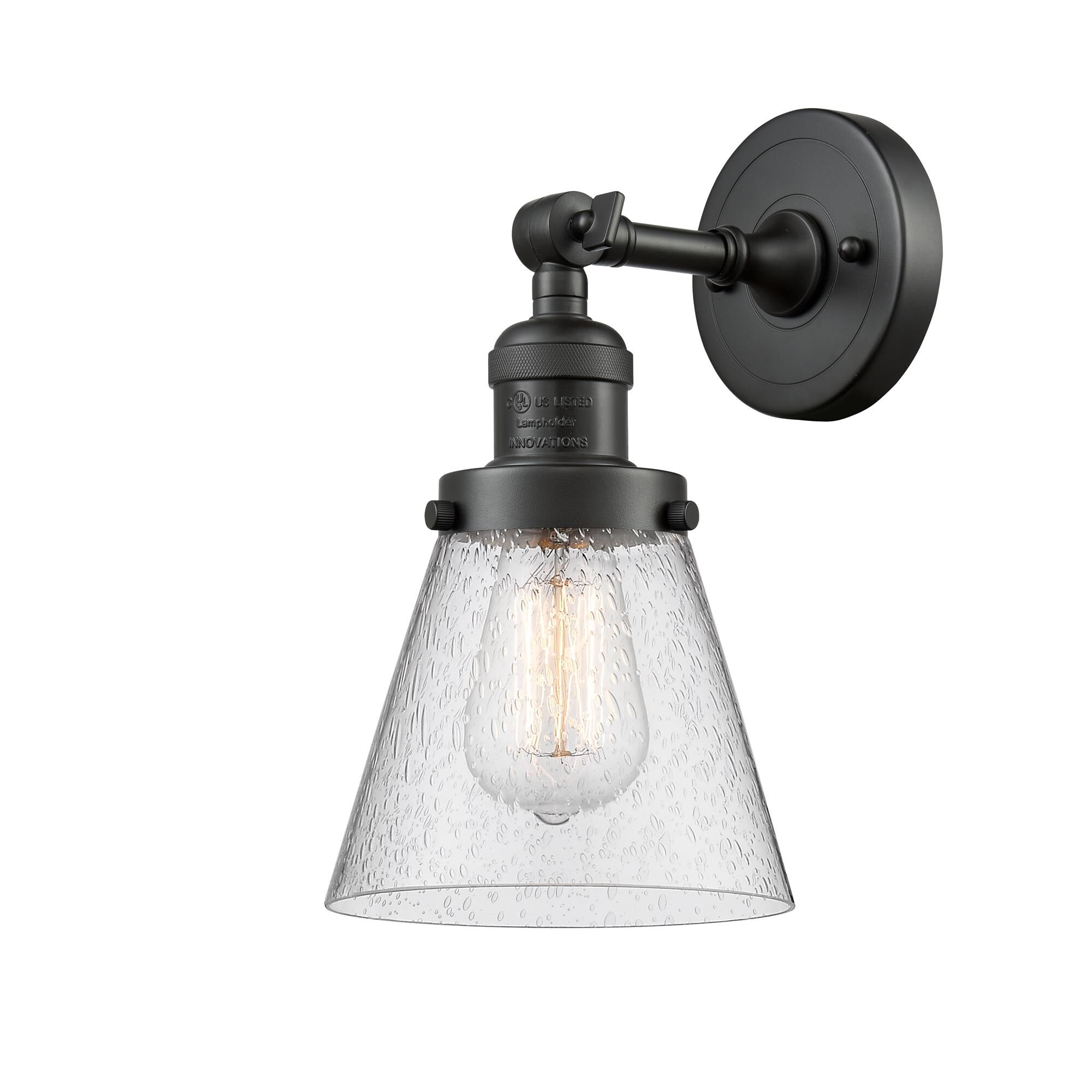 Shown in Oil Rubbed Bronze finish and Seedy glass