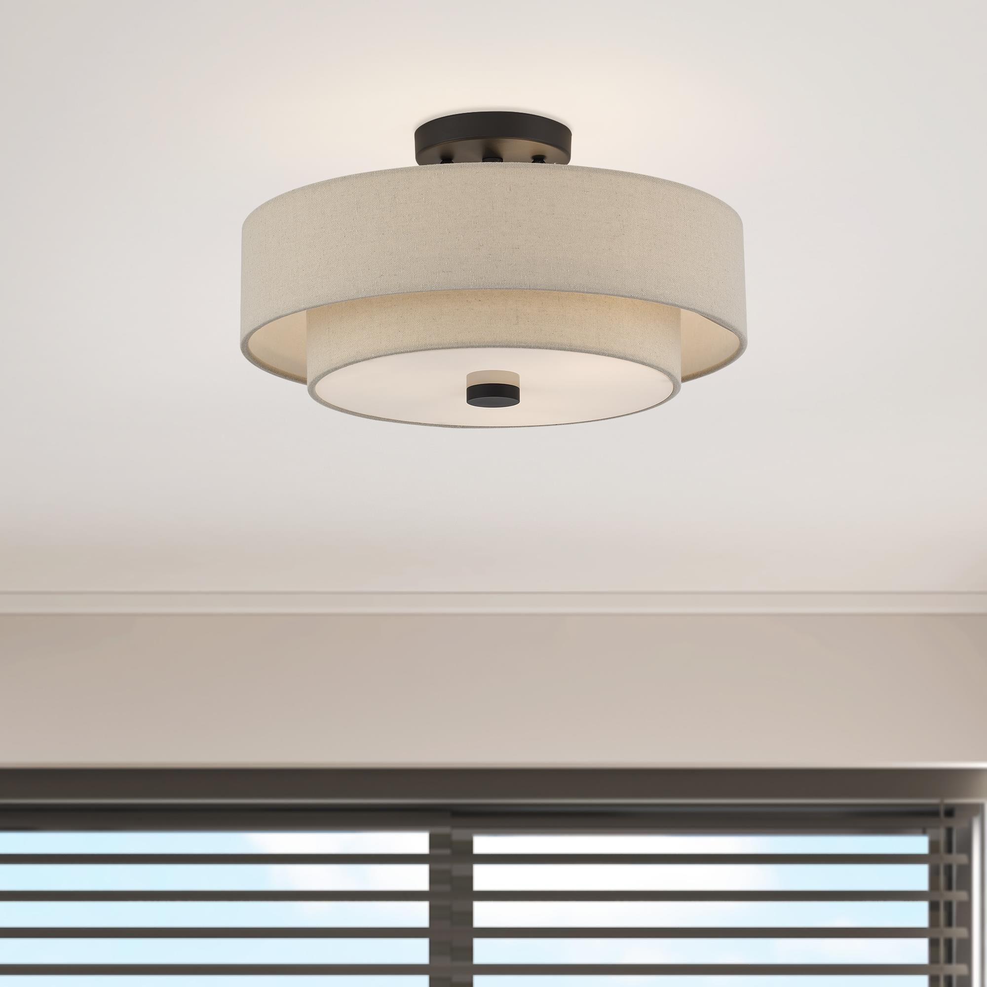 Bellingham 15 Inch Semi Flush Mount by Livex Lighting