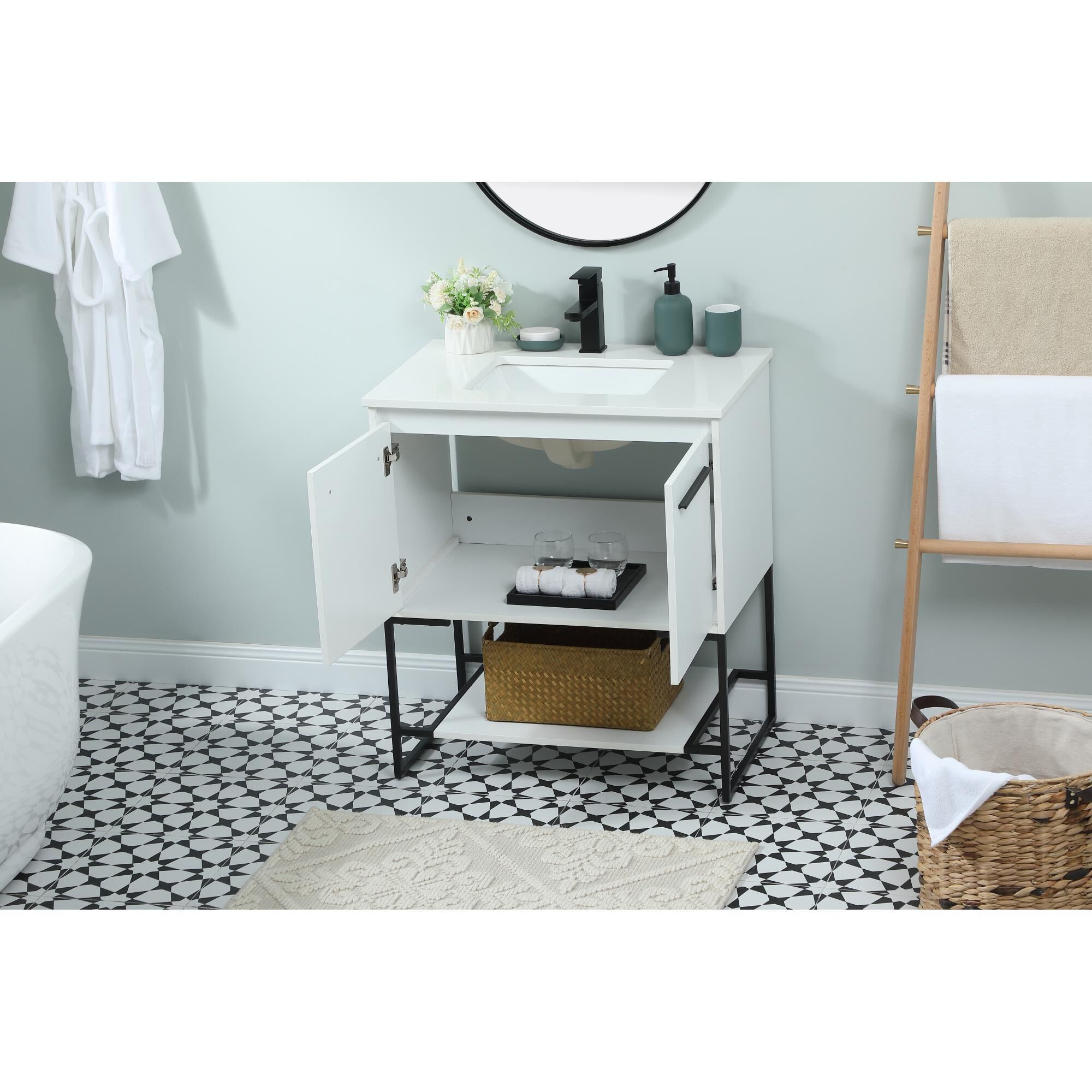 Shown in White finish