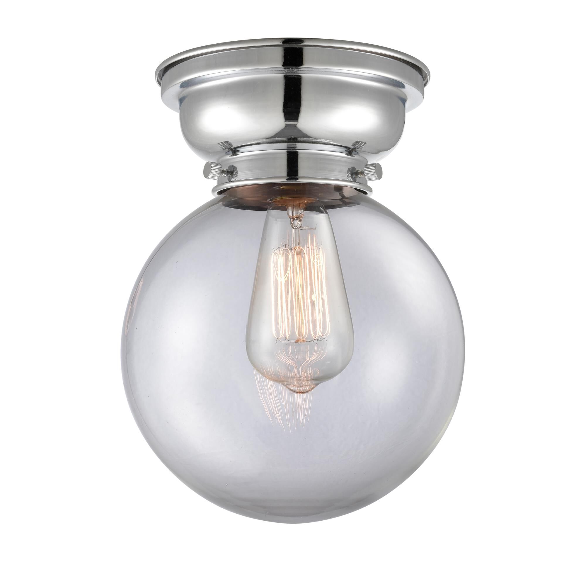 Shown in Polished Chrome finish and Globe glass and Glass shade
