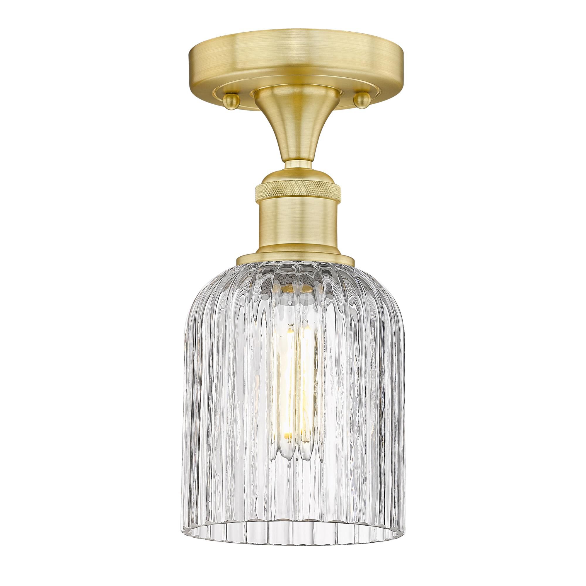 Shown in Satin Gold finish and Clear glass