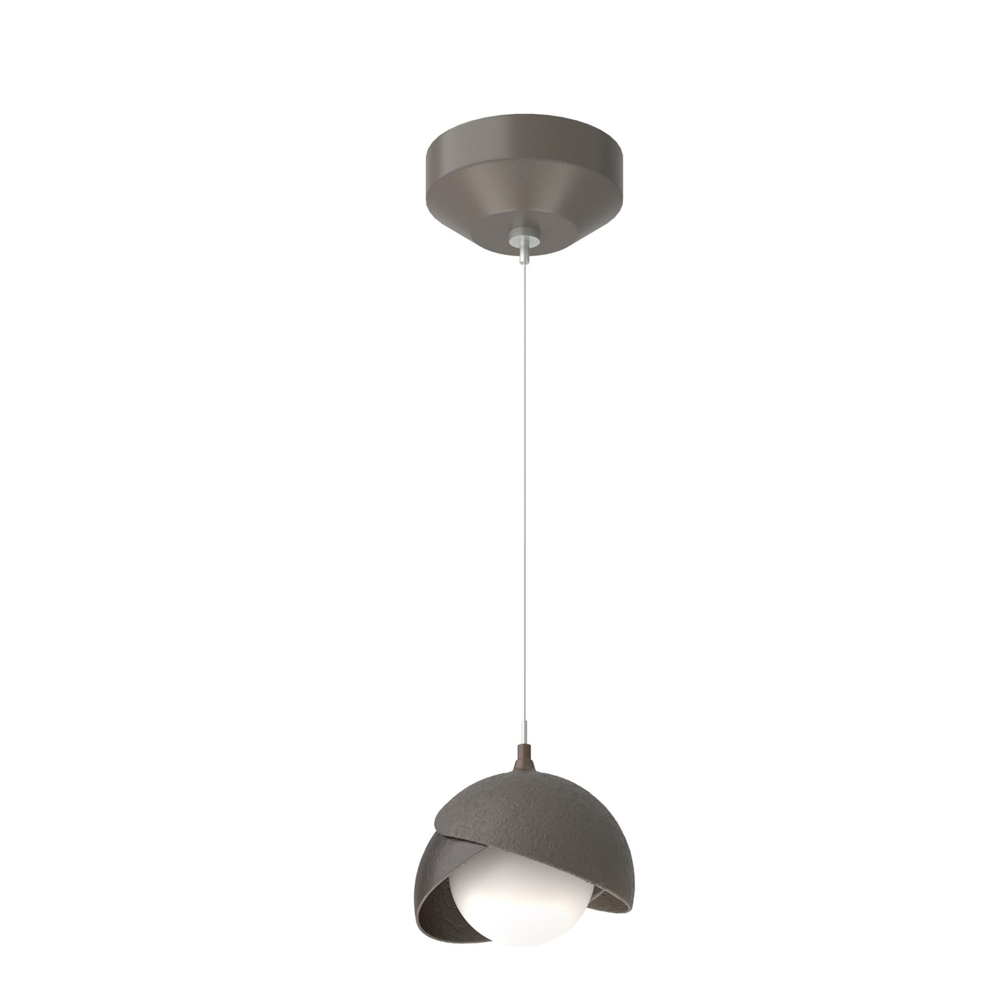 Shown in Dark Smoke finish and Opal glass and Oil Rubbed Bronze  accent