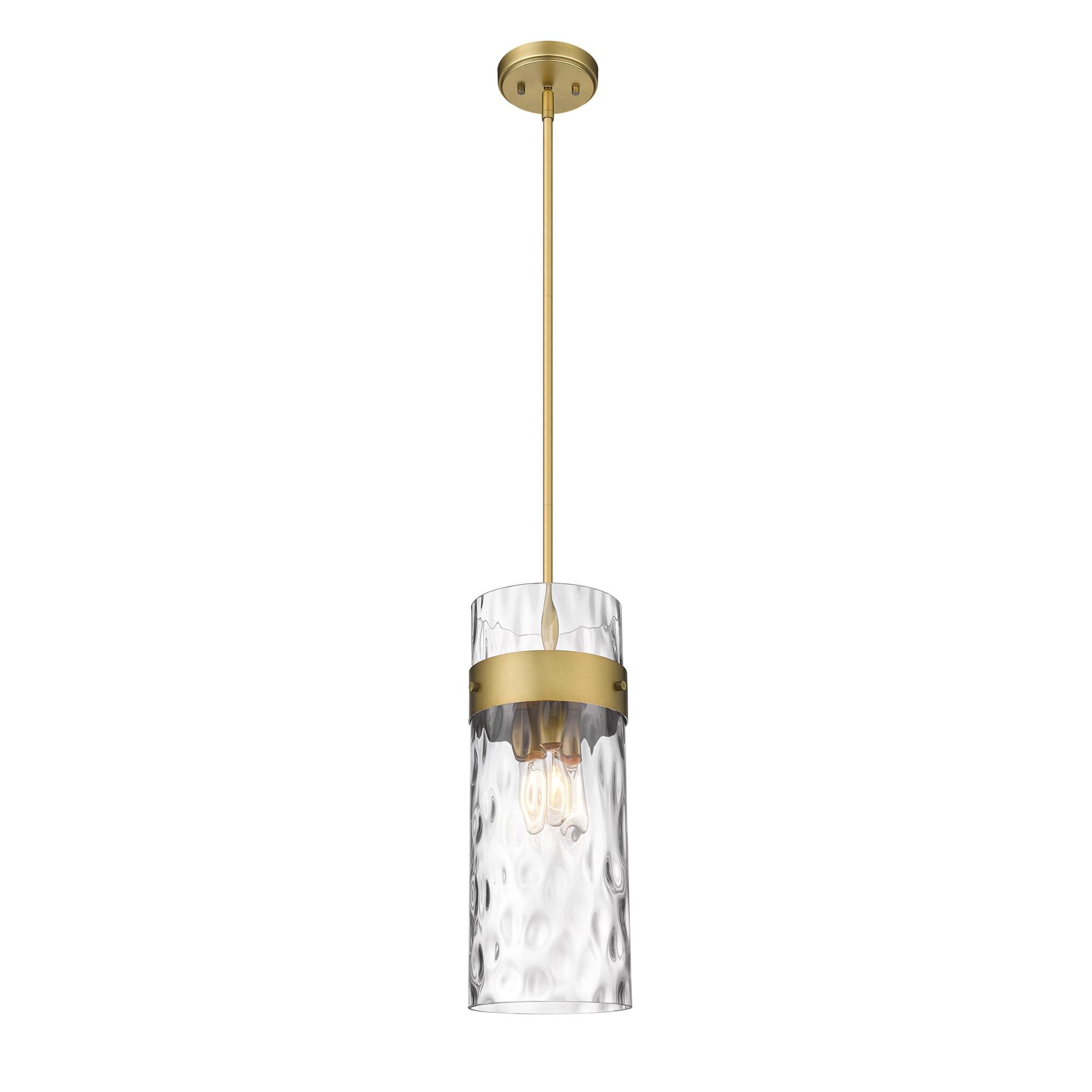 Shown in Rubbed Brass finish and Glass shade