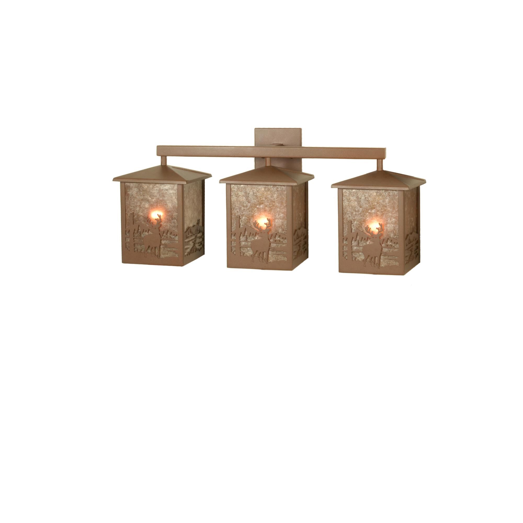 Shown in Rust Finish finish and Silver Mica glass