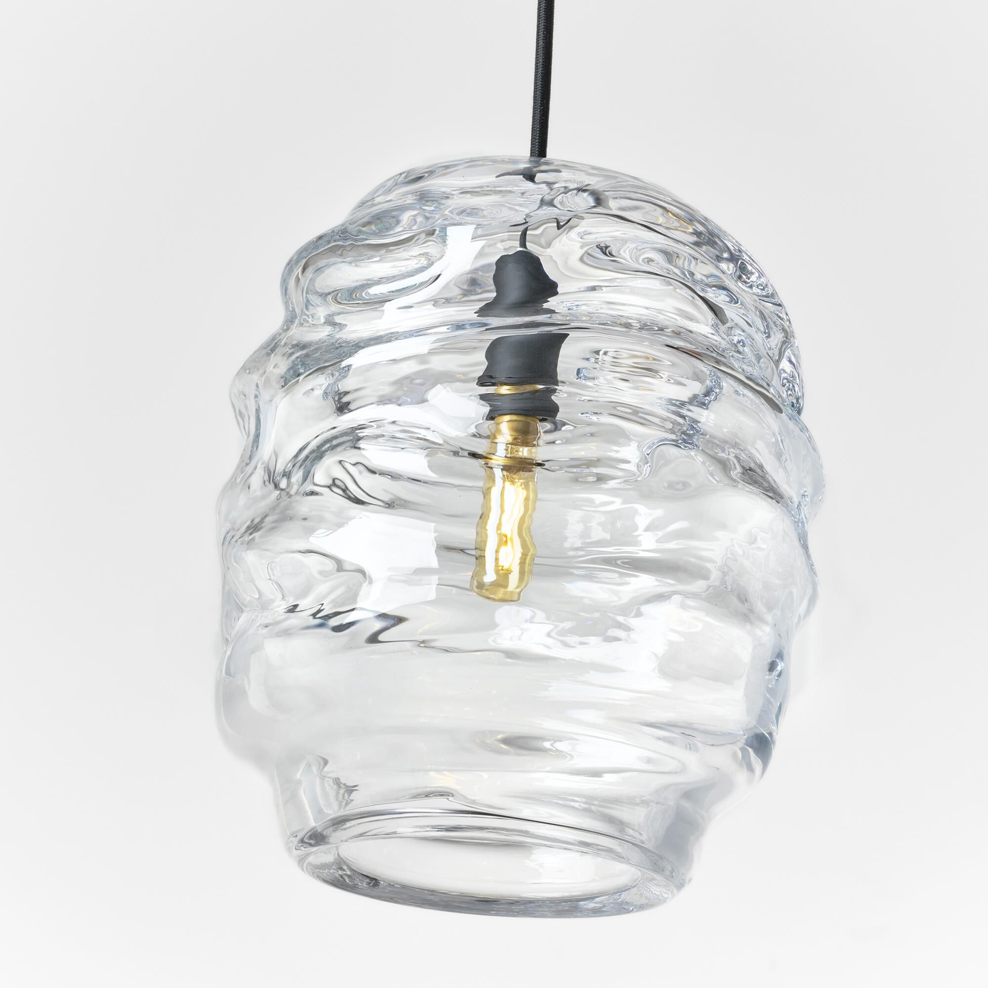 Shown in Nightshade Black finish and Clear glass