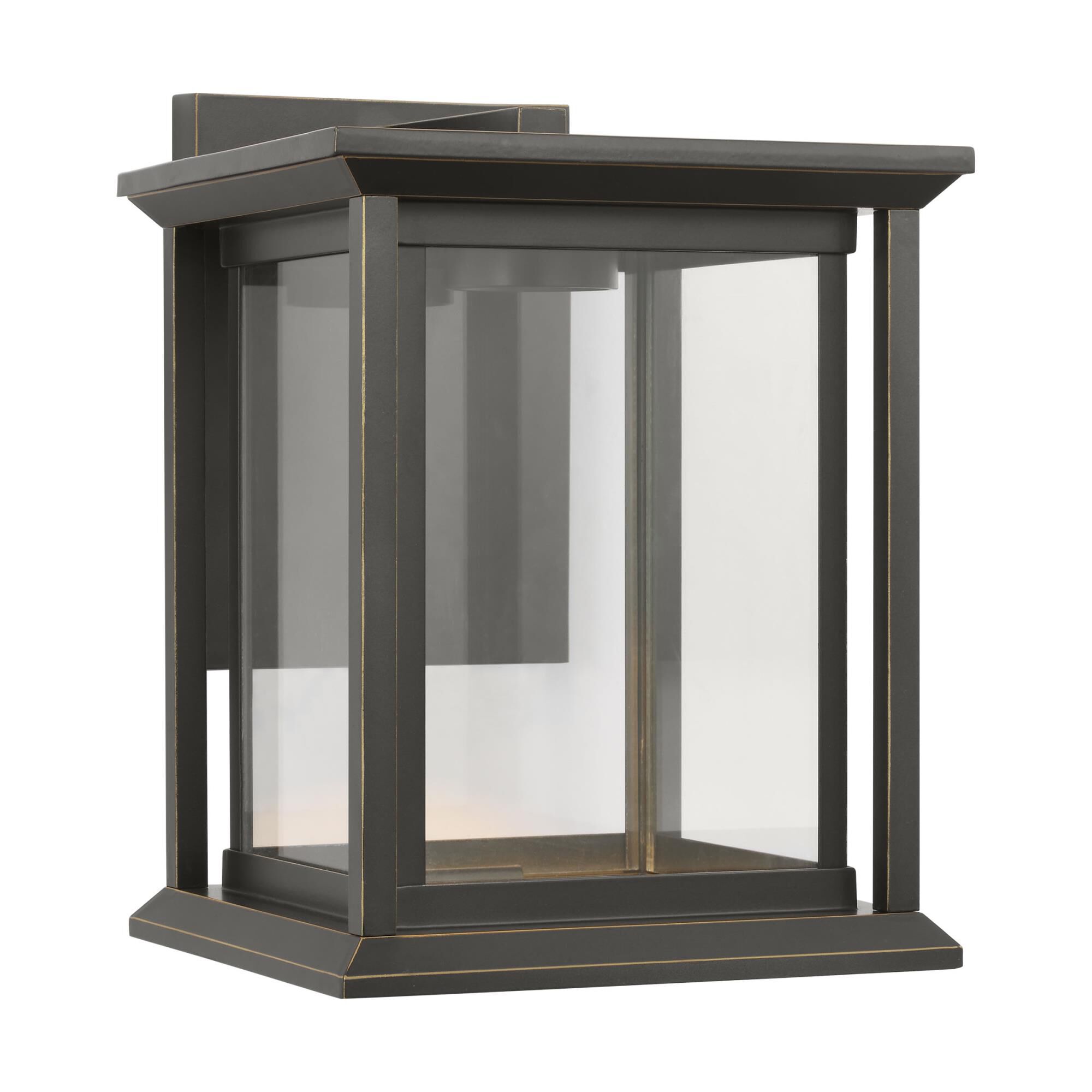 Shown in Antique Bronze finish and Clear Panels glass