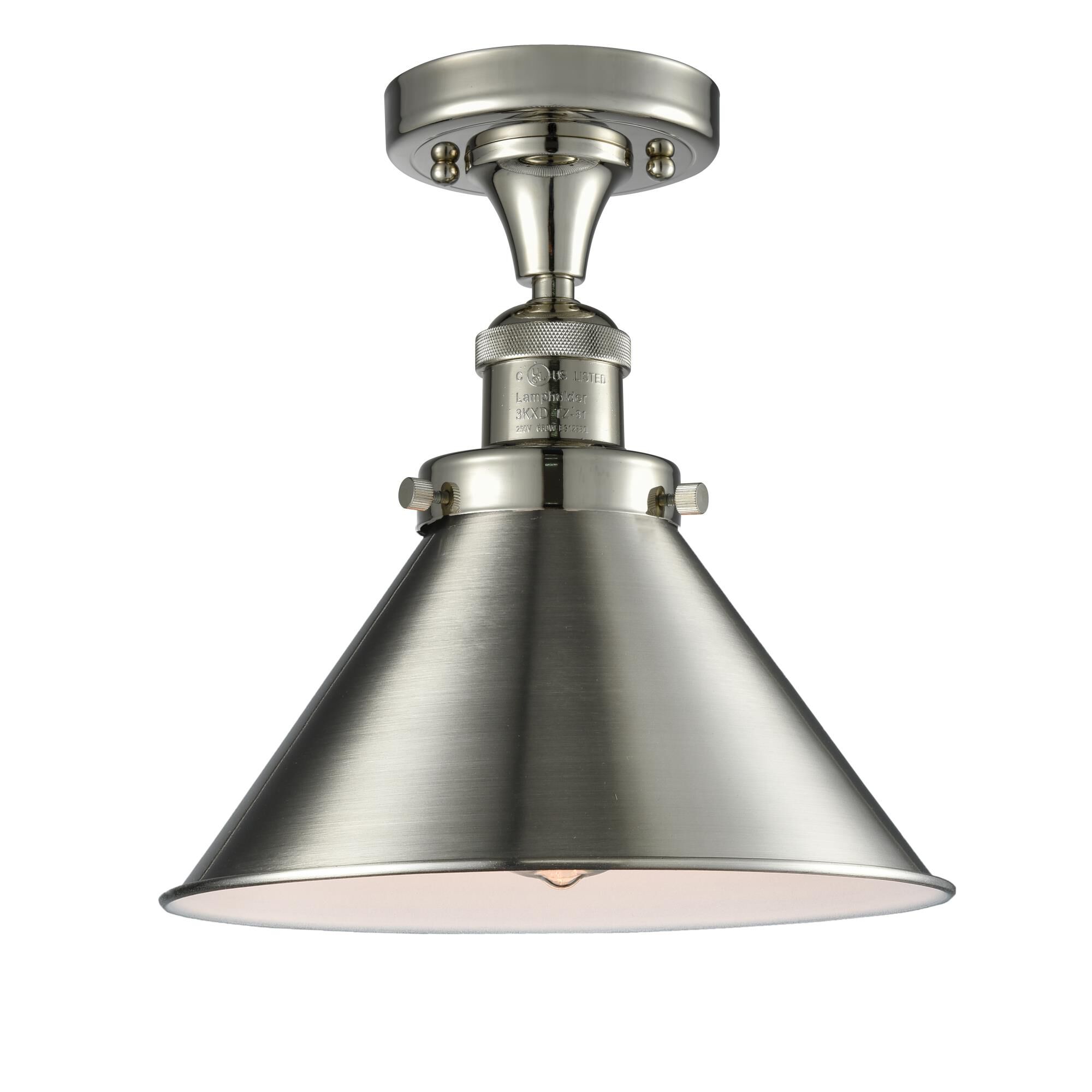 Shown in Polished Nickel finish and Polished Nickel shade