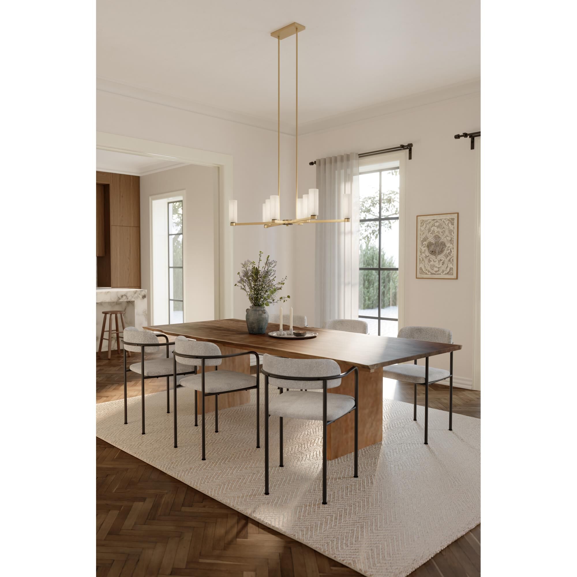 Shown in Legacy Brass finish and Etched Alabaster glass