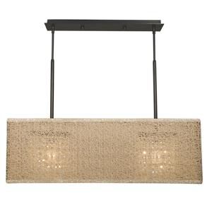 Shown in Mahogany Bronze With Champagne Mesh Shade finish and Champagne Mesh Over Clear Styrene Backing shade
