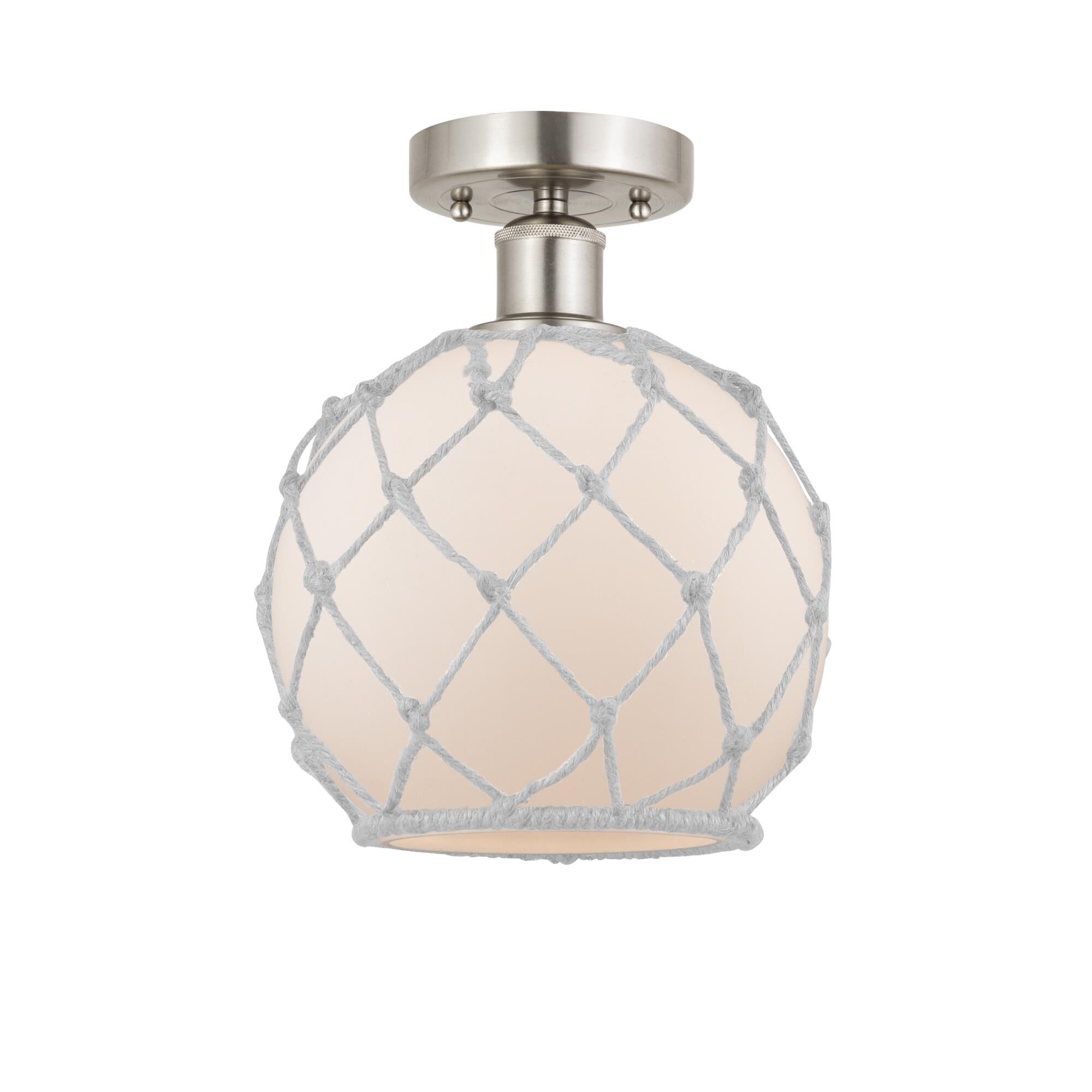 Bruno Marashlian Farmhouse Rope 8 Inch 1 Light Semi Flush Mount by Innovations Lighting
