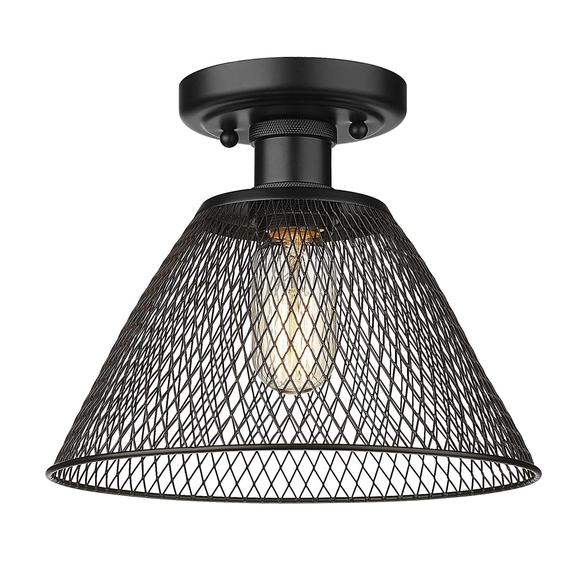 Carver 8 Inch Semi Flush Mount by Golden Lighting - Clearance