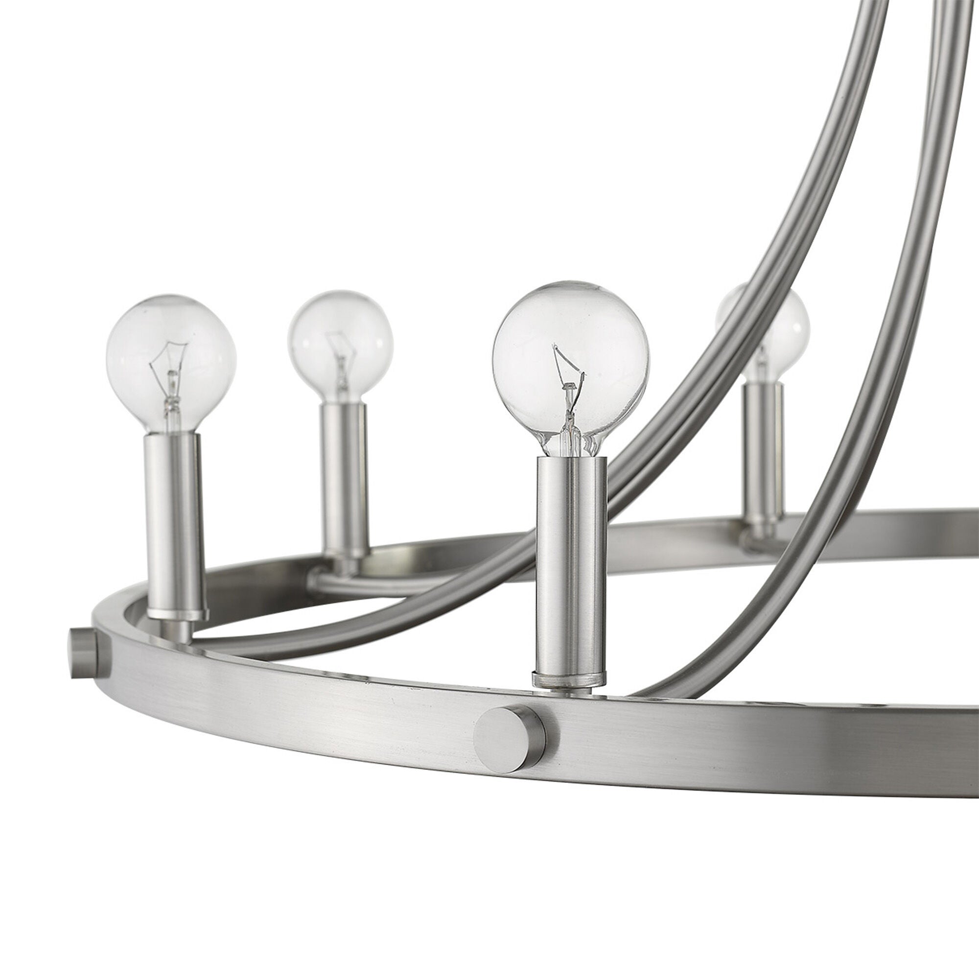 Shown in Satin Nickel finish and -- glass and -- shade