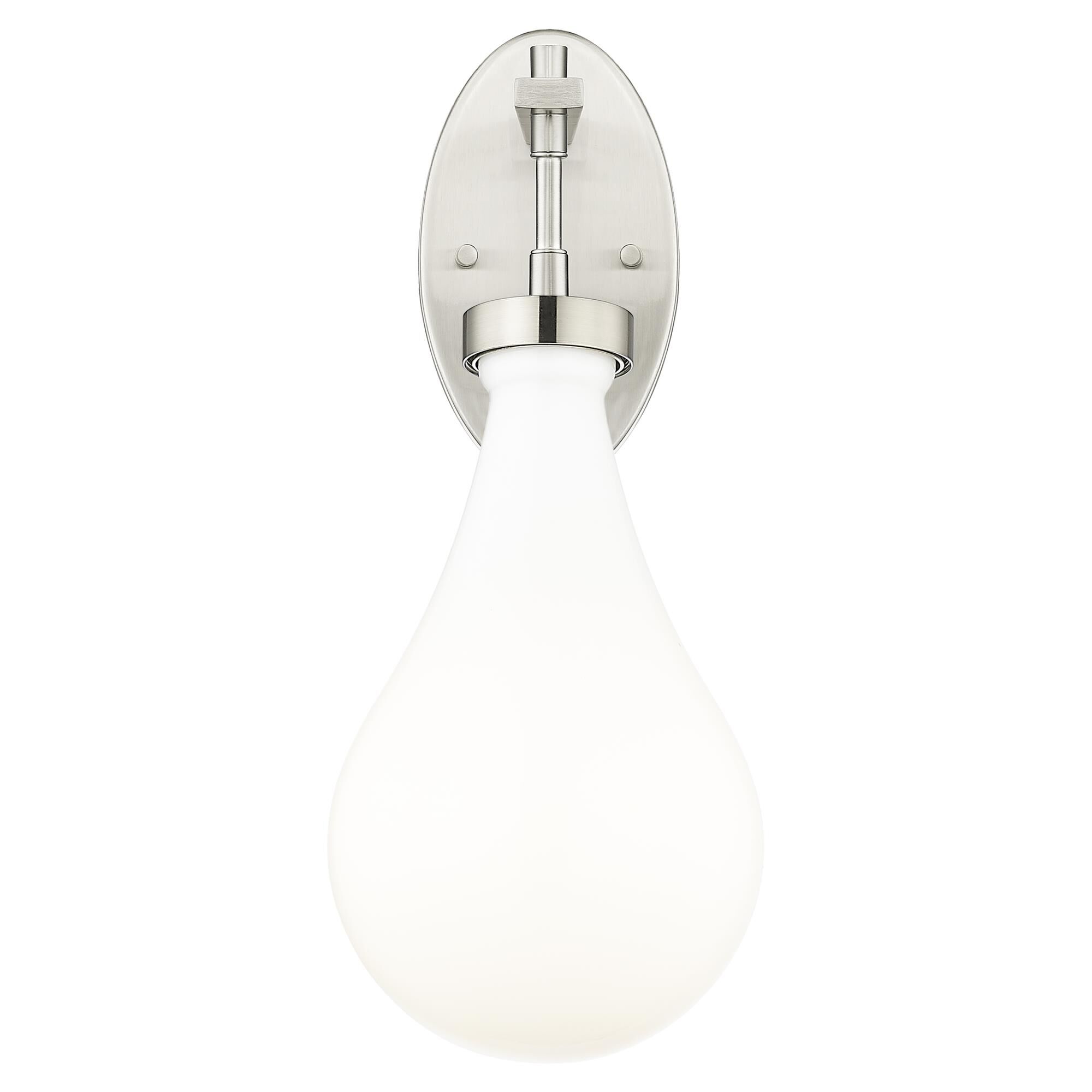 Shown in Satin Nickel finish and Gloss White glass