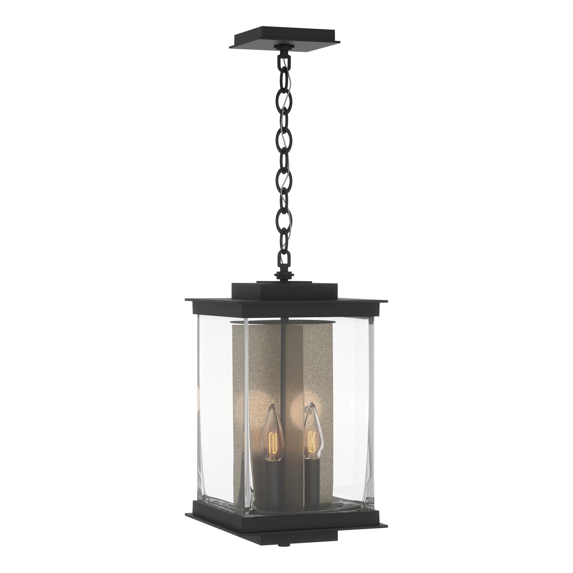 Shown in Coastal Black finish and Clear glass and Translucent Soft Gold accent