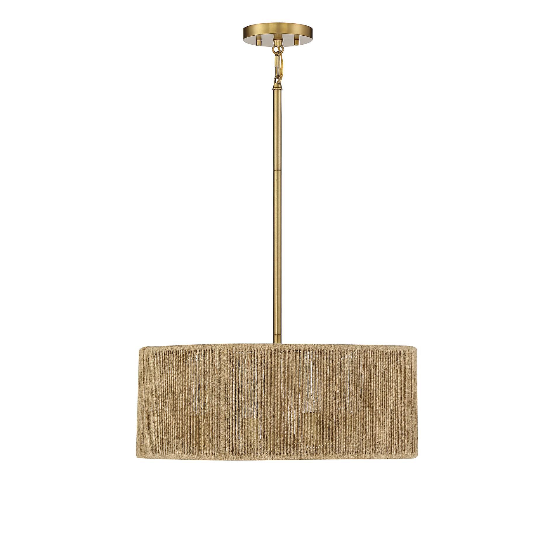 Shown in Warm Brass And Rope finish and Rope shade