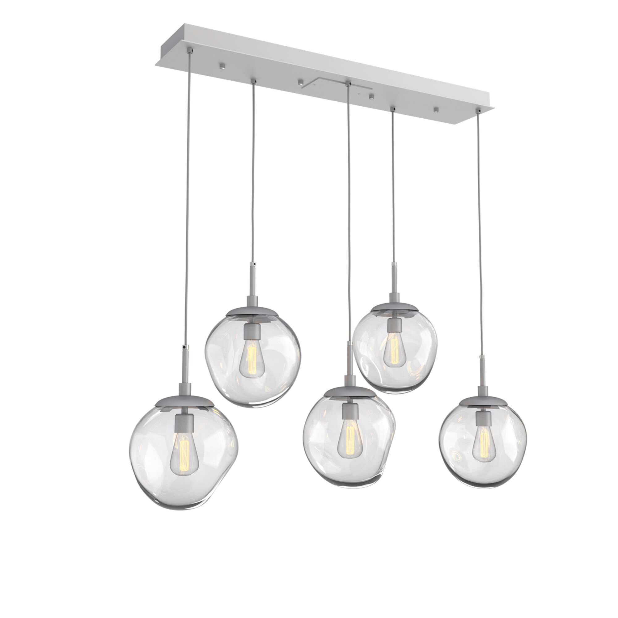 Shown in Classic Silver finish and Clear Blown glass
