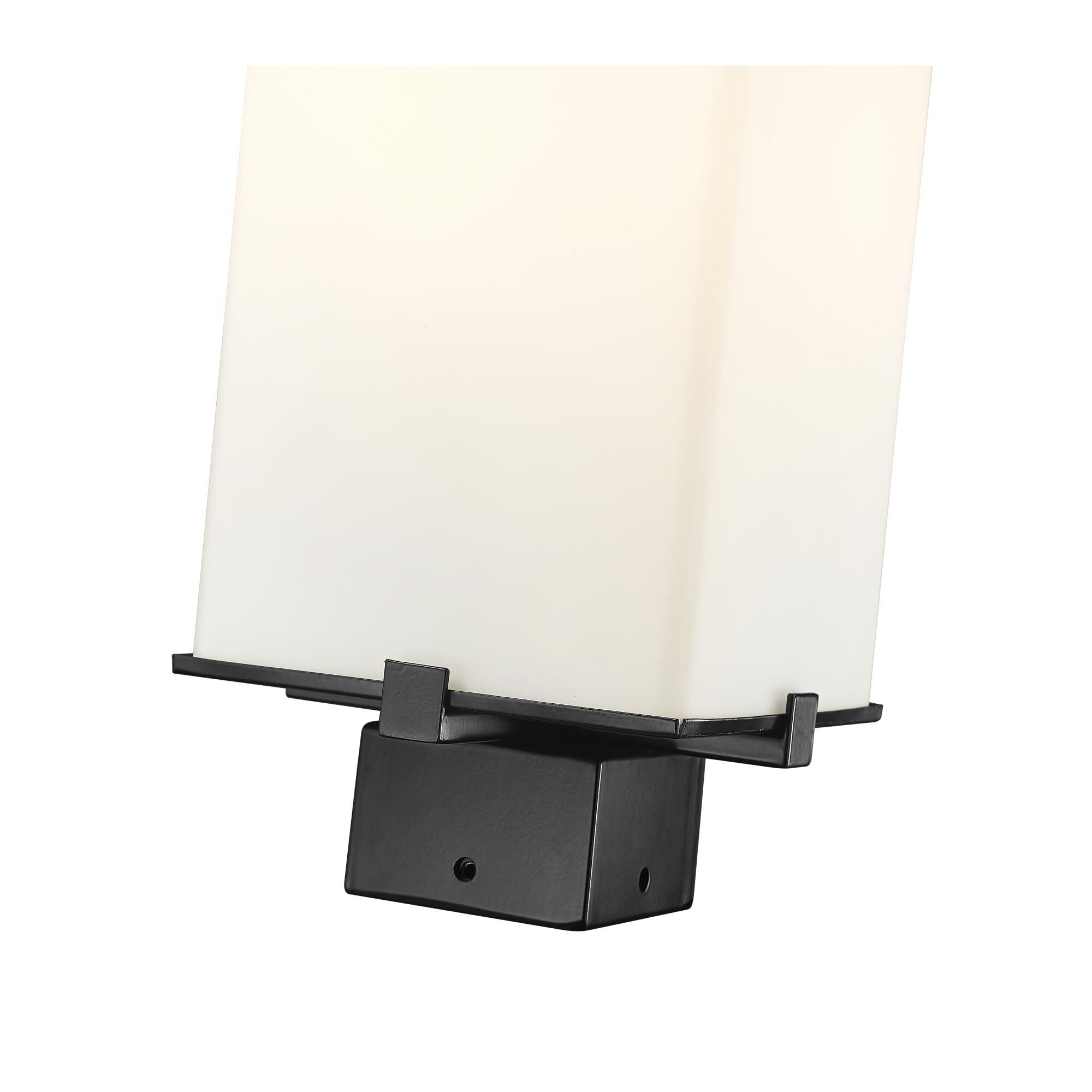 Shown in Black finish and Glass shade