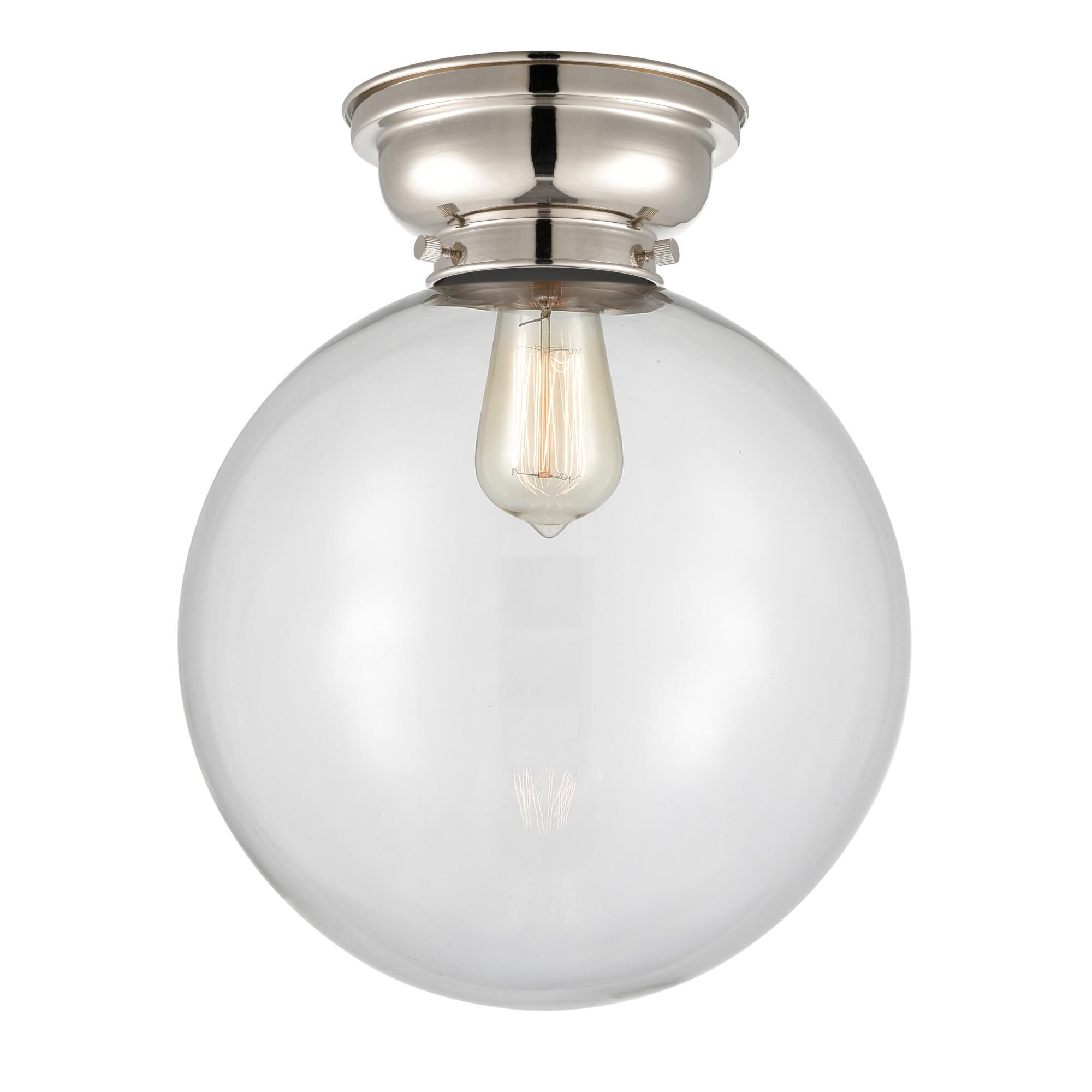 Shown in Polished Nickel finish and Globe glass and Glass shade