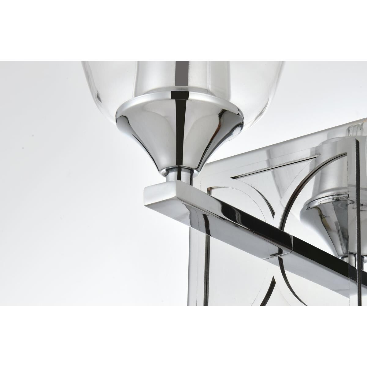 Shown in Chrome  finish and Clear glass