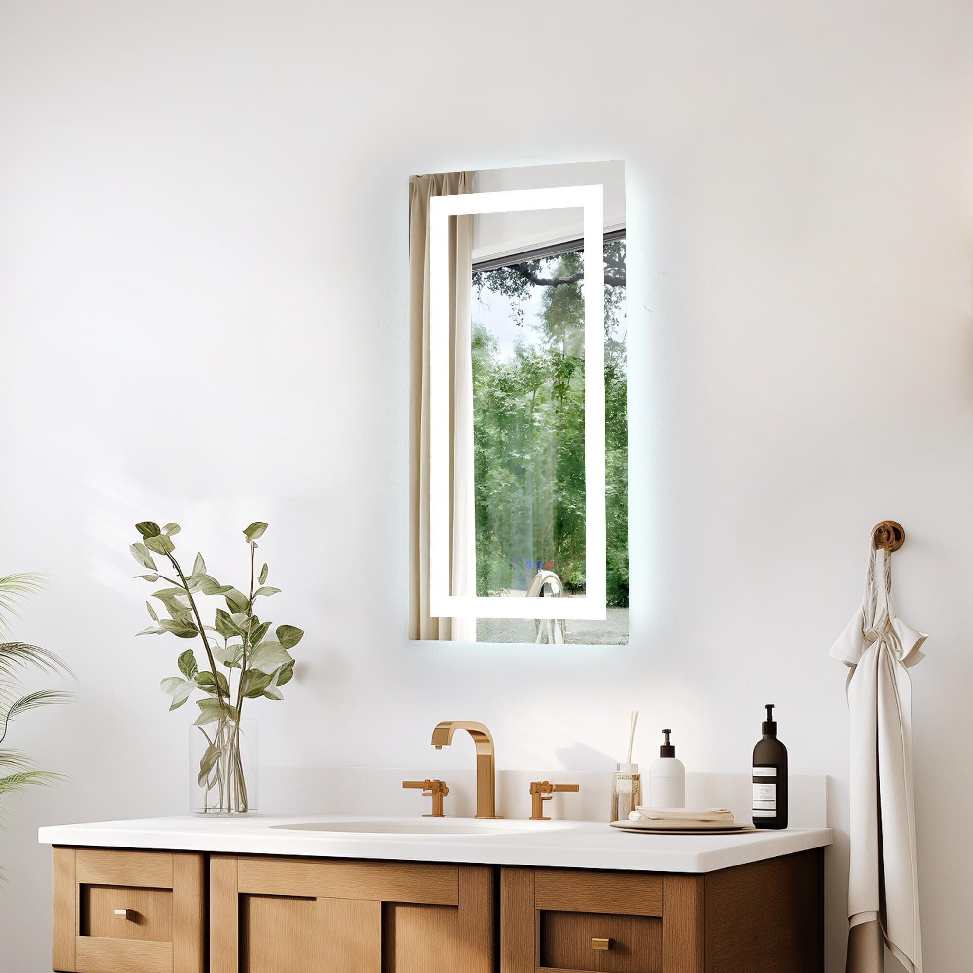 Riven 30 Inch LED Lighted Mirror by Elegant Dcor