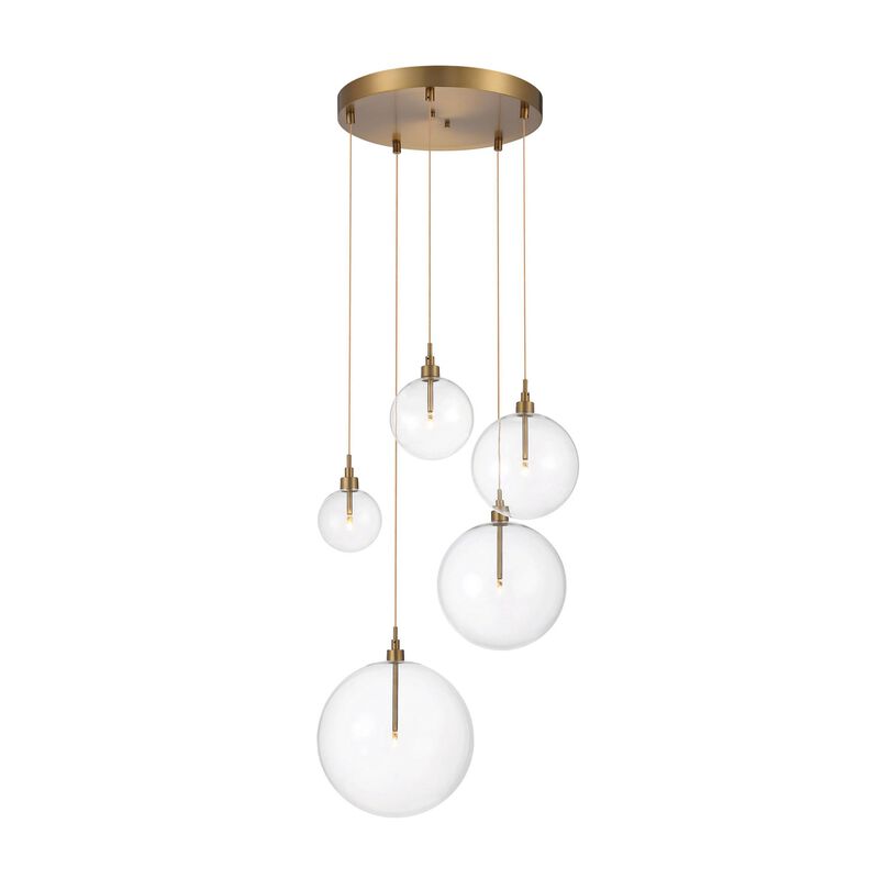28 Inch 5 Light LED Multi Light Pendant by Meridian Lighting