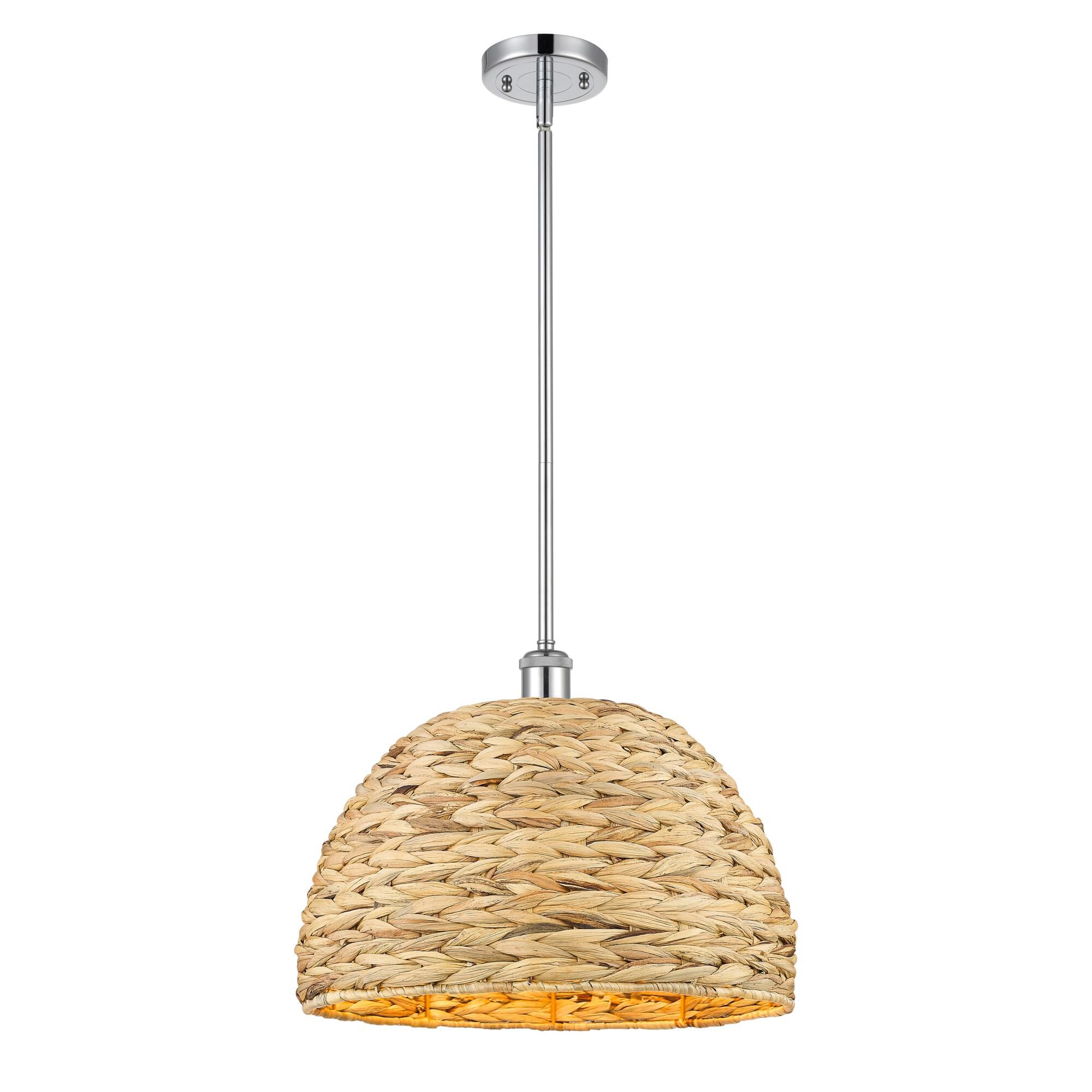 Bruno Marashlian Woven Rattan 16 Inch Large Pendant by Innovations Lighting