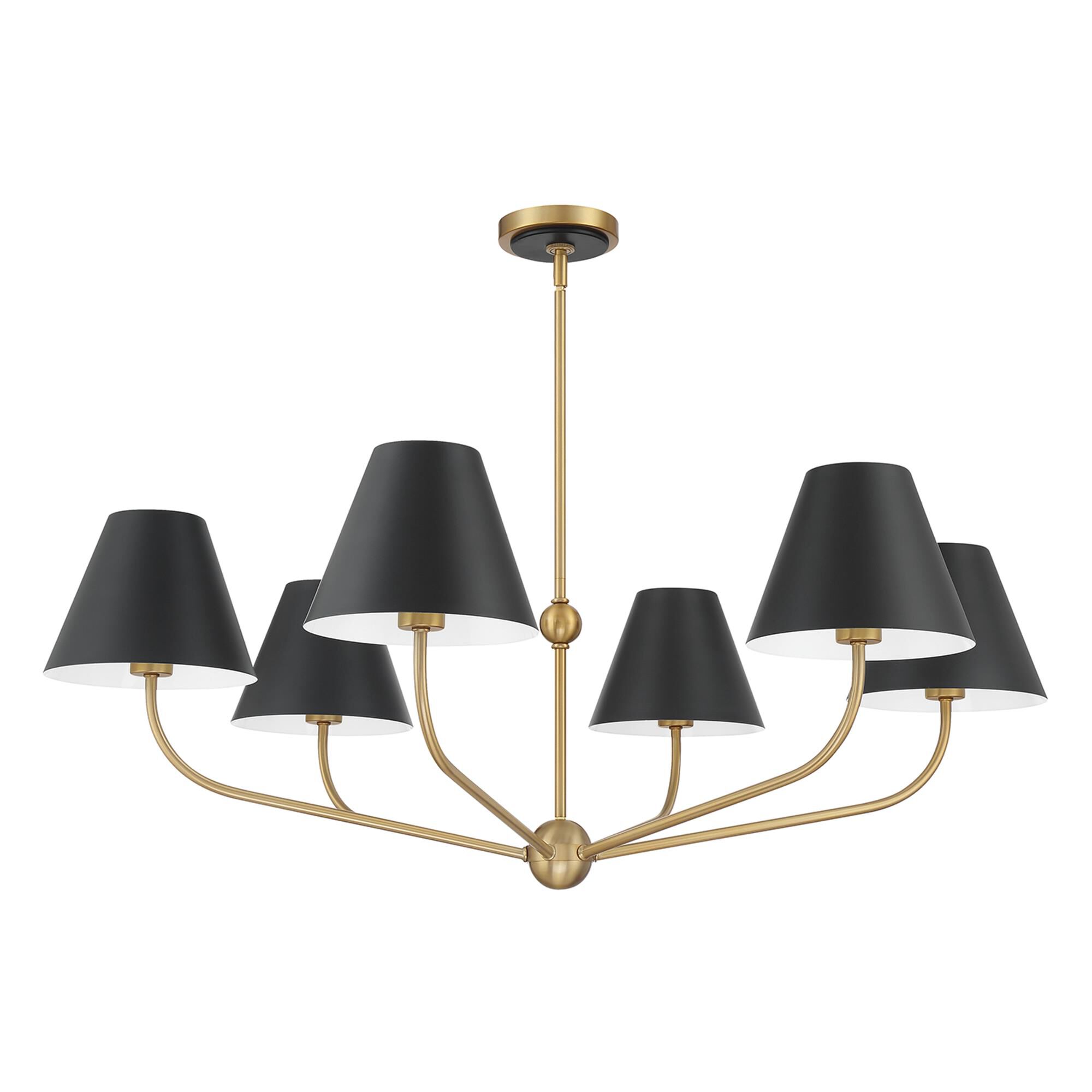Shown in Vibrant Gold and Matte Black finish and Steel shade