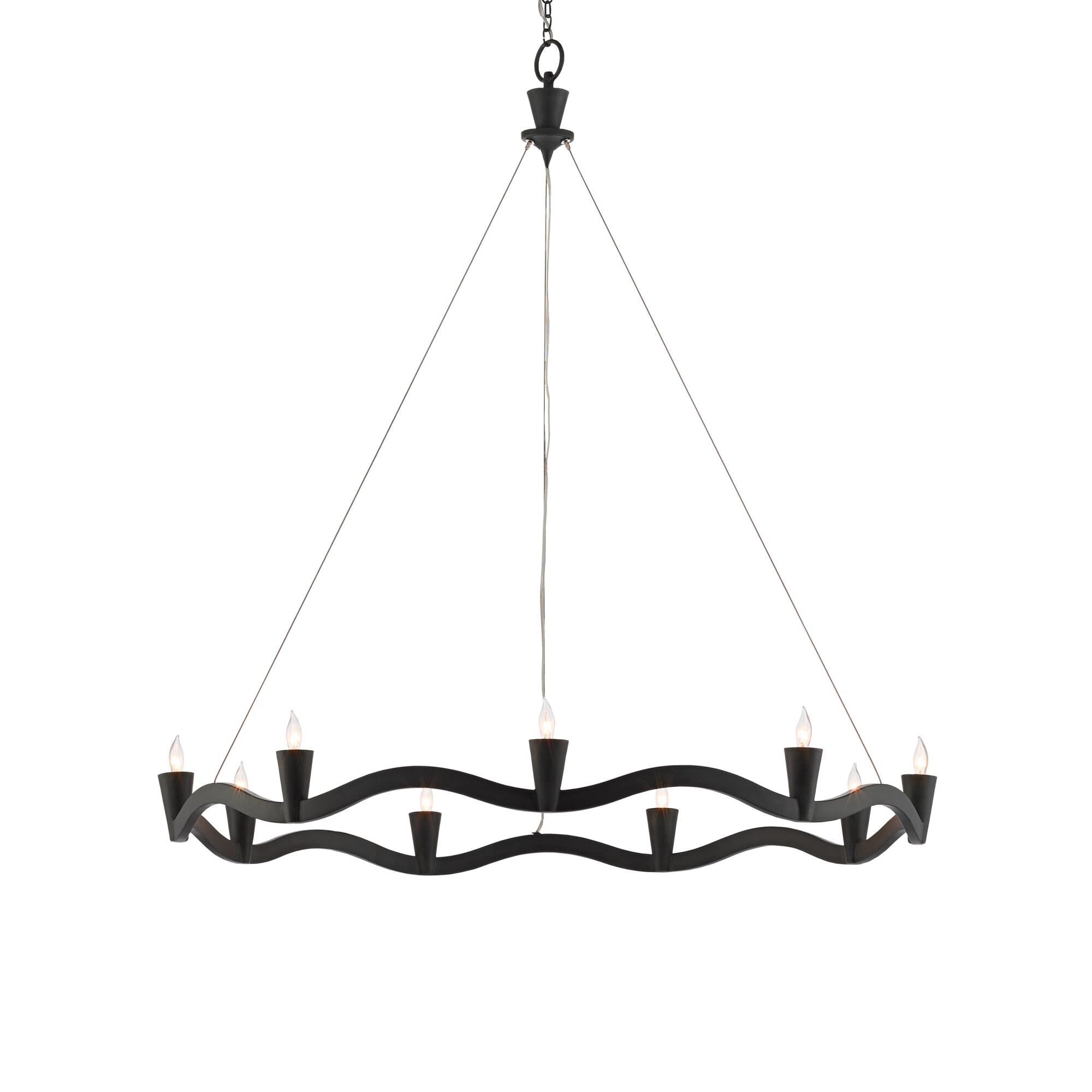 Serpentina 9 Light Chandelier by Currey and Company