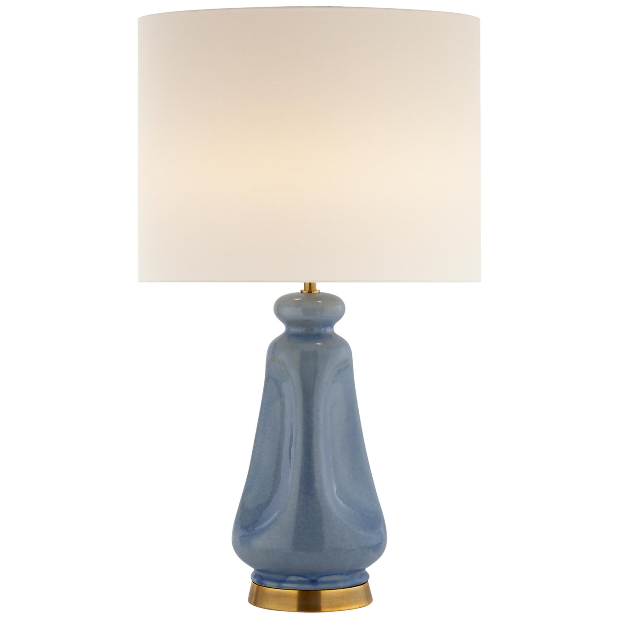 Shown in Polar Blue Crackle finish and Linen shade