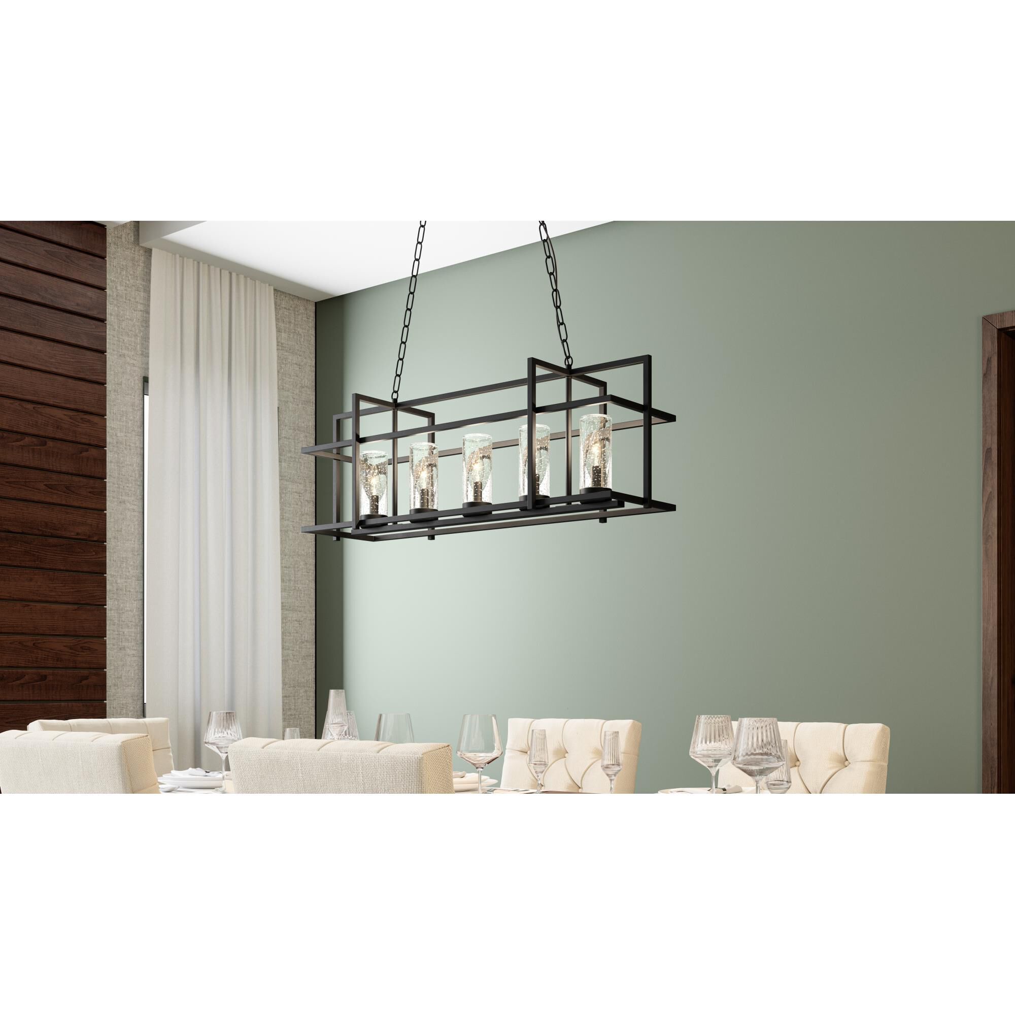 Damien 37 Inch 5 Light Linear Suspension Light by Quoizel
