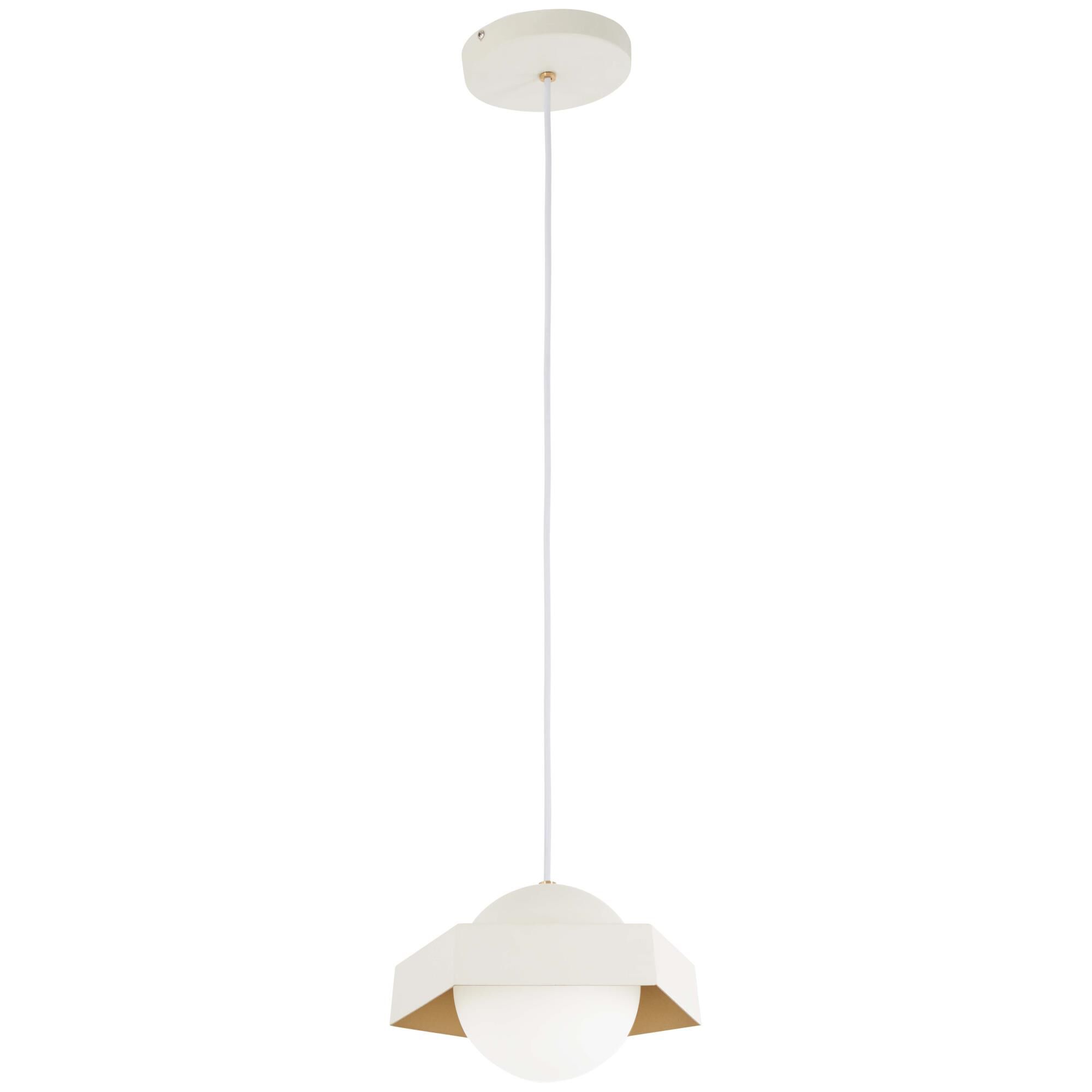 Shown in Textured White with Gold Leaf finish and Etched Opal glass