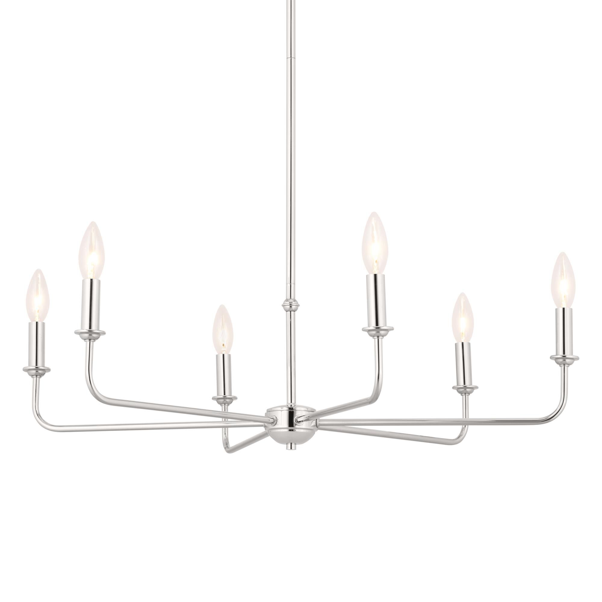 Shown in Polished Nickel finish and Fabric and Bell shade