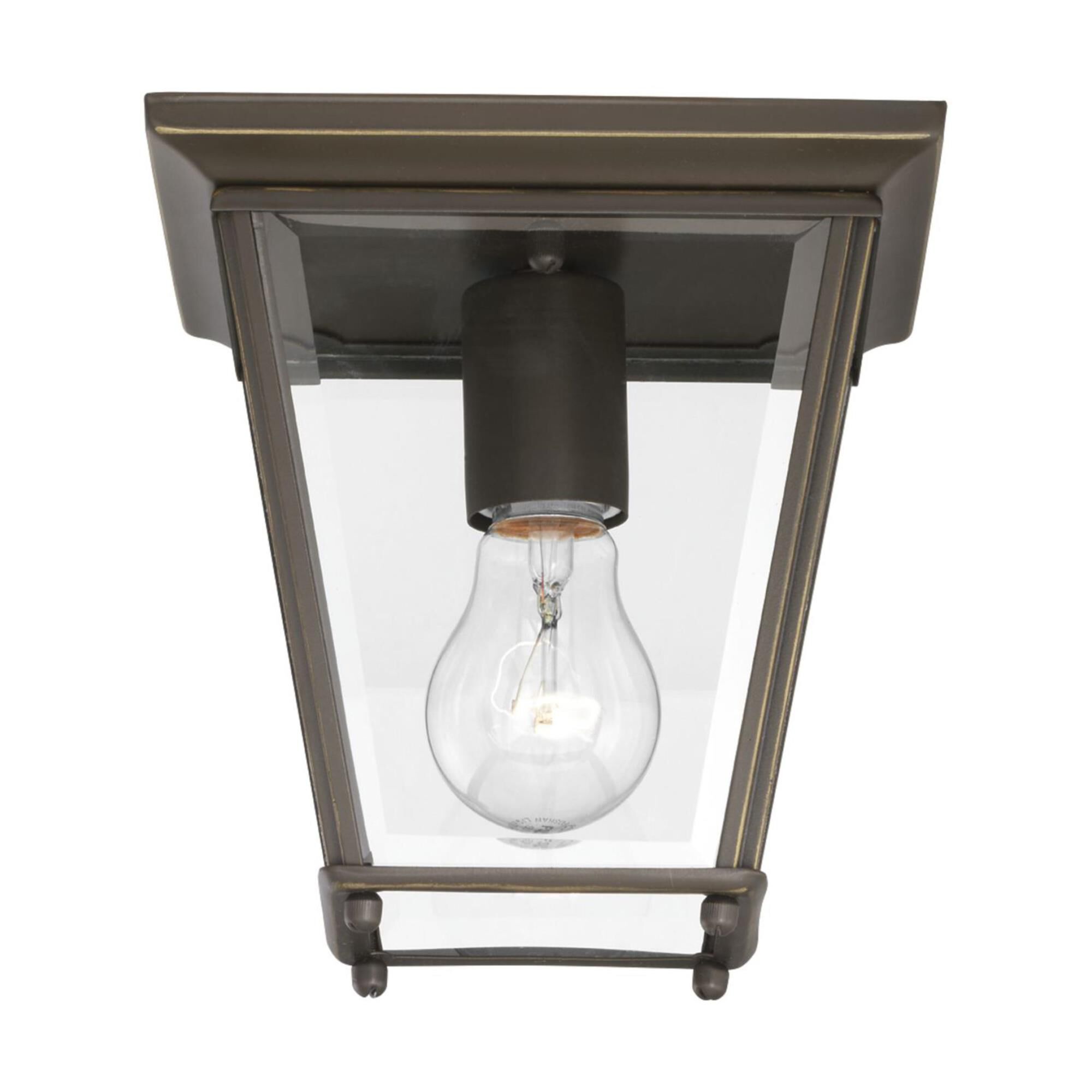Shown in Antique Bronze finish and Clear Beveled glass