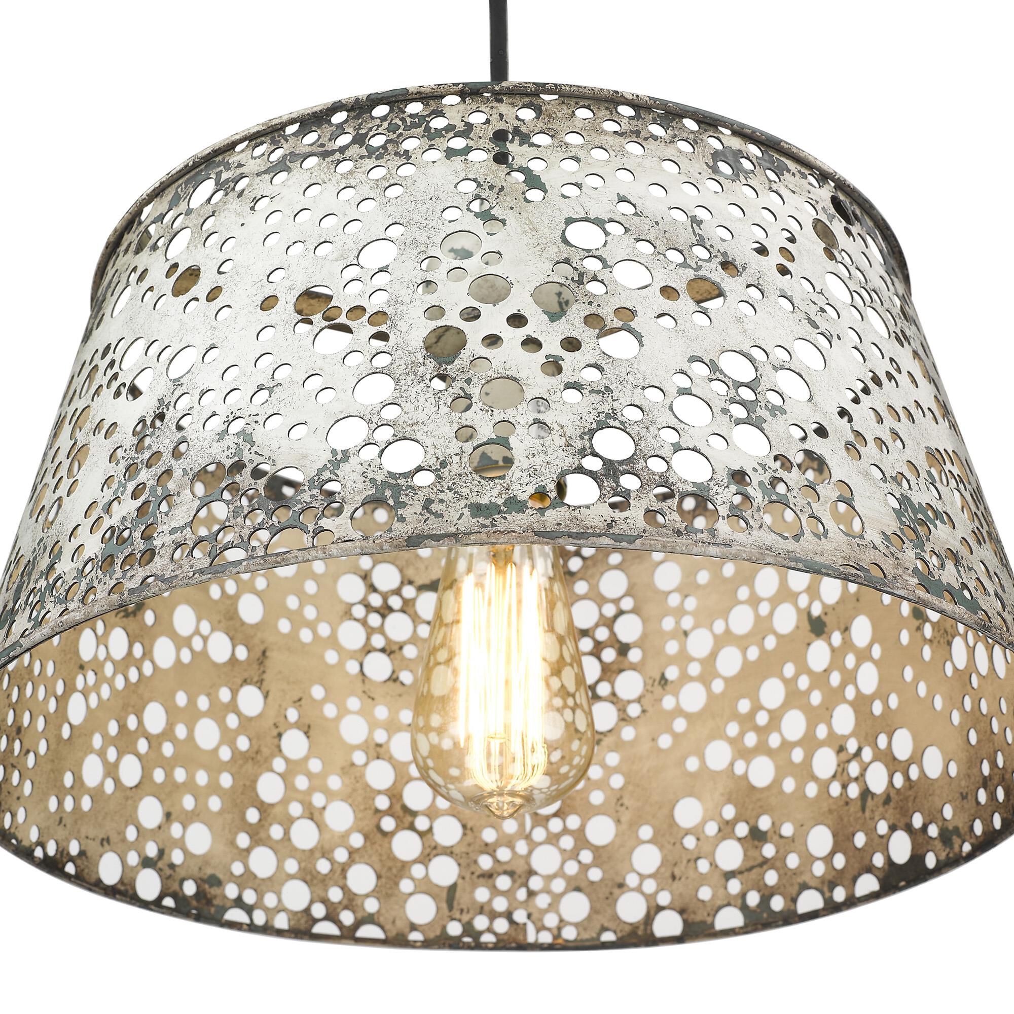 Shown in Aged Ivory finish and Aged Ivory glass and Aged Ivory, Bowl Shaped Metal shade