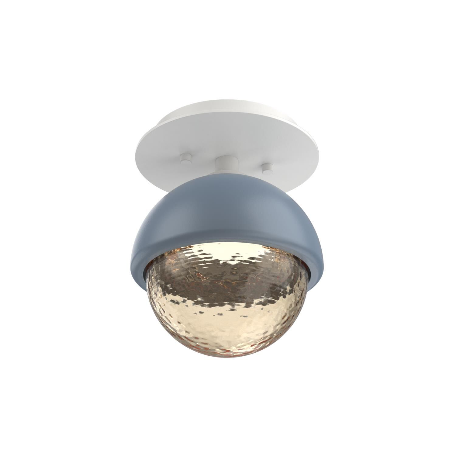 Shown in Salt White finish and Amber glass and Poppy Blue accent