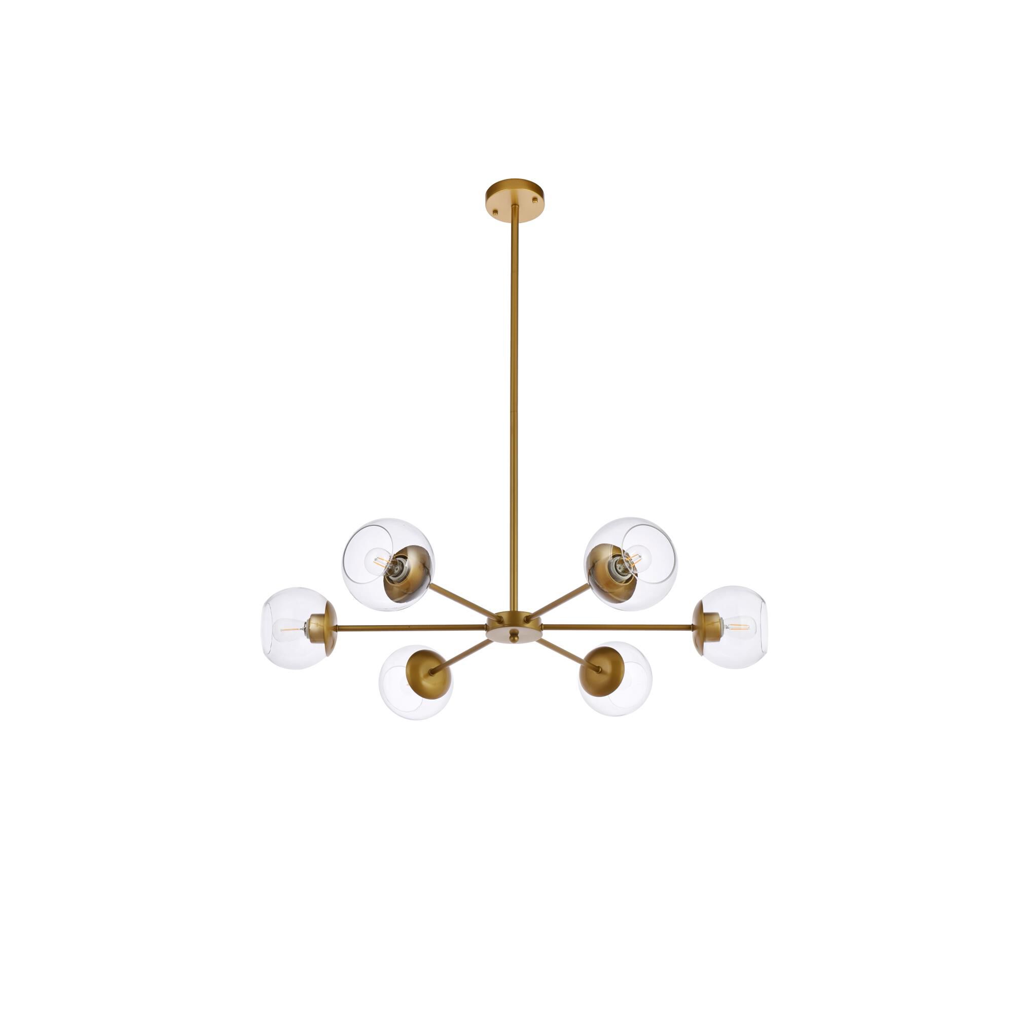 Briggs 36 Inch 6 Light Chandelier by Elegant Lighting