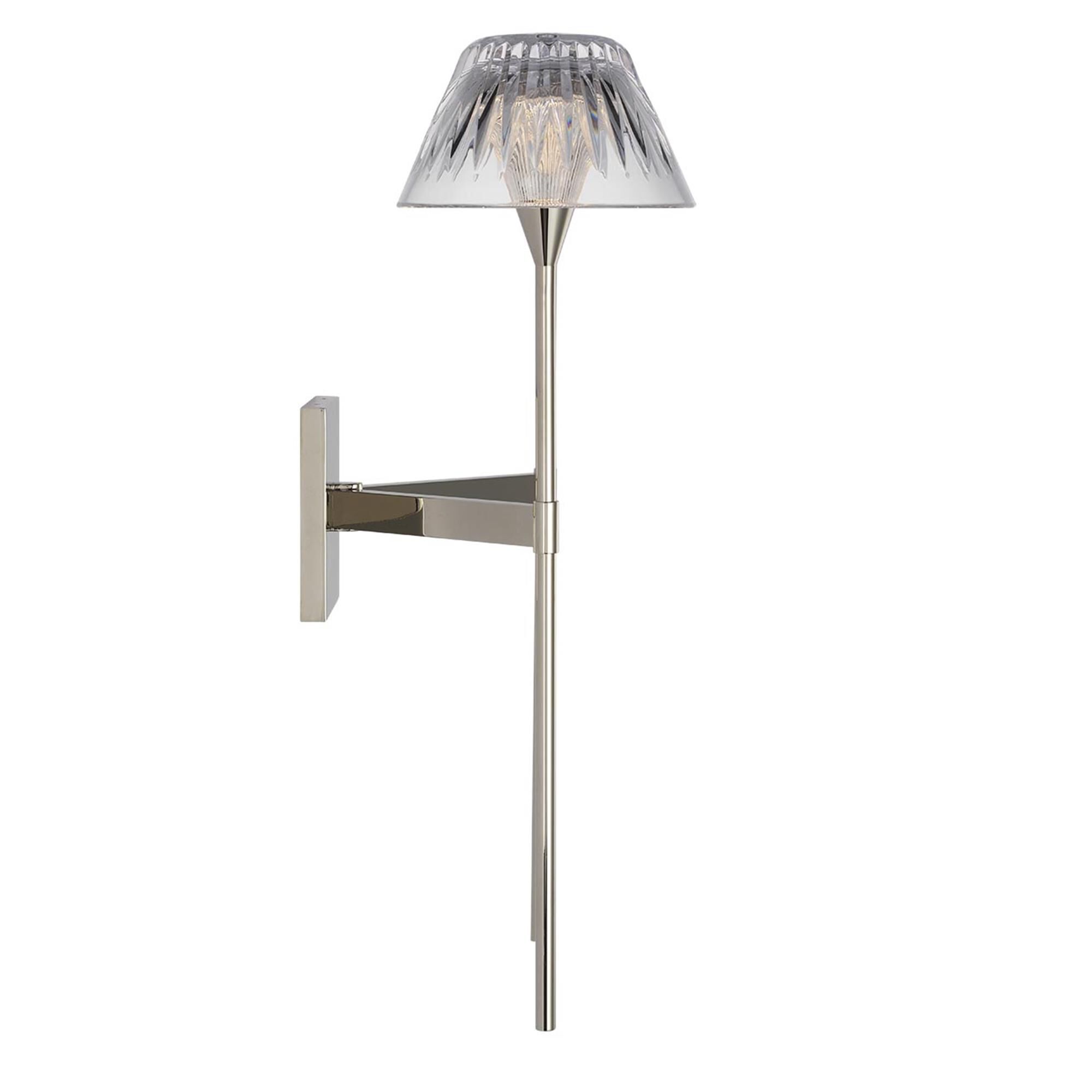 Shown in Polished Nickel finish and Clear crystal
