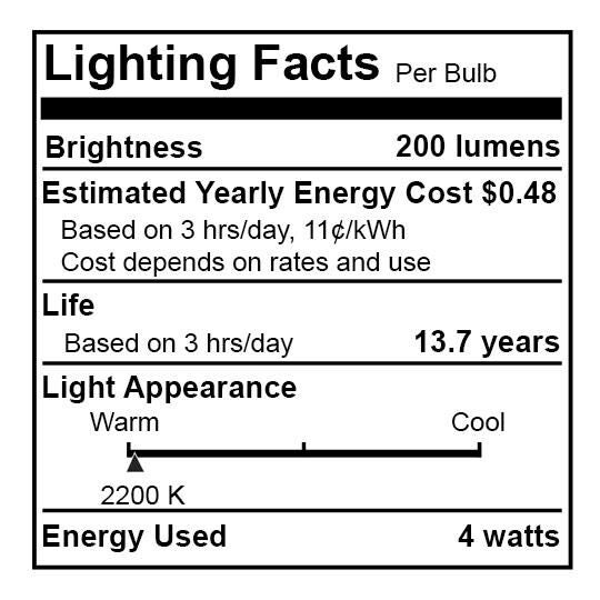 4 Watt 2200K LED Light Bulb by Bulbrite