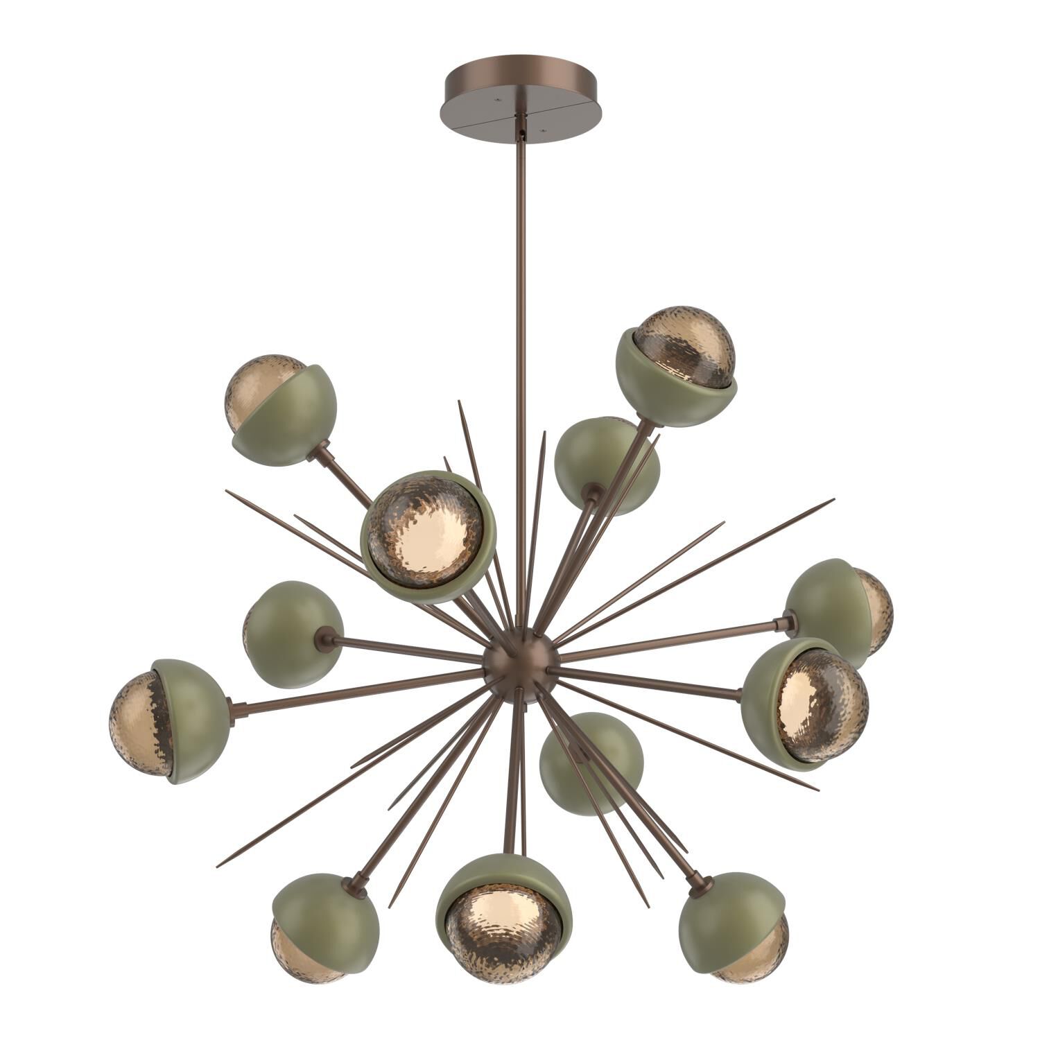 Shown in Burnished Bronze finish and Bronze glass and Sage Green accent