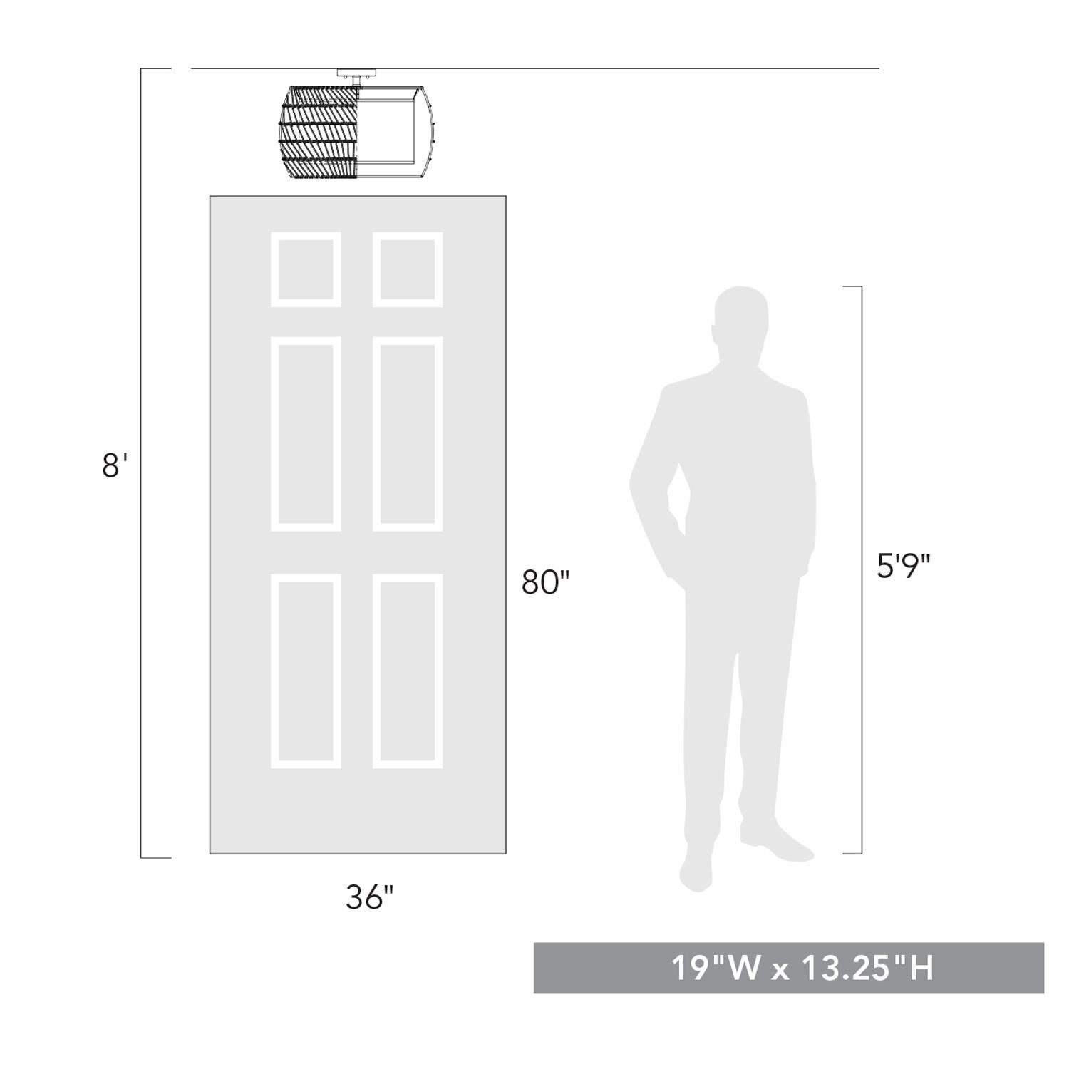 Shown in Matte Black finish and Natural Rattan shade