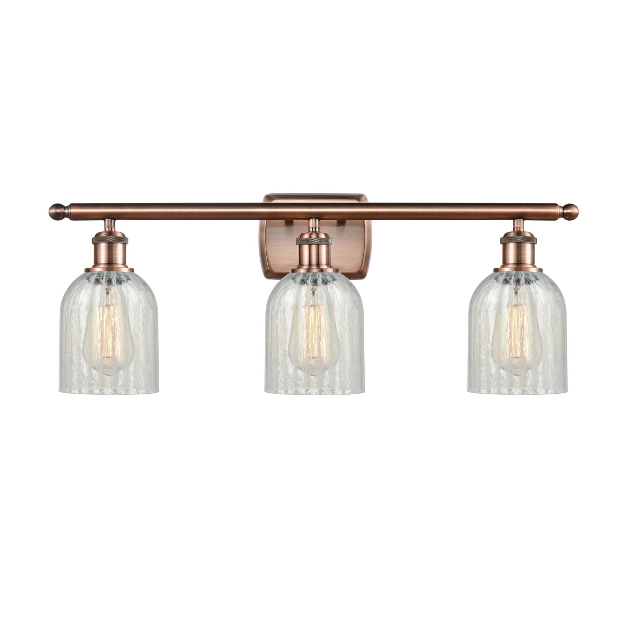 Shown in Antique Copper finish and Bell glass and Glass shade