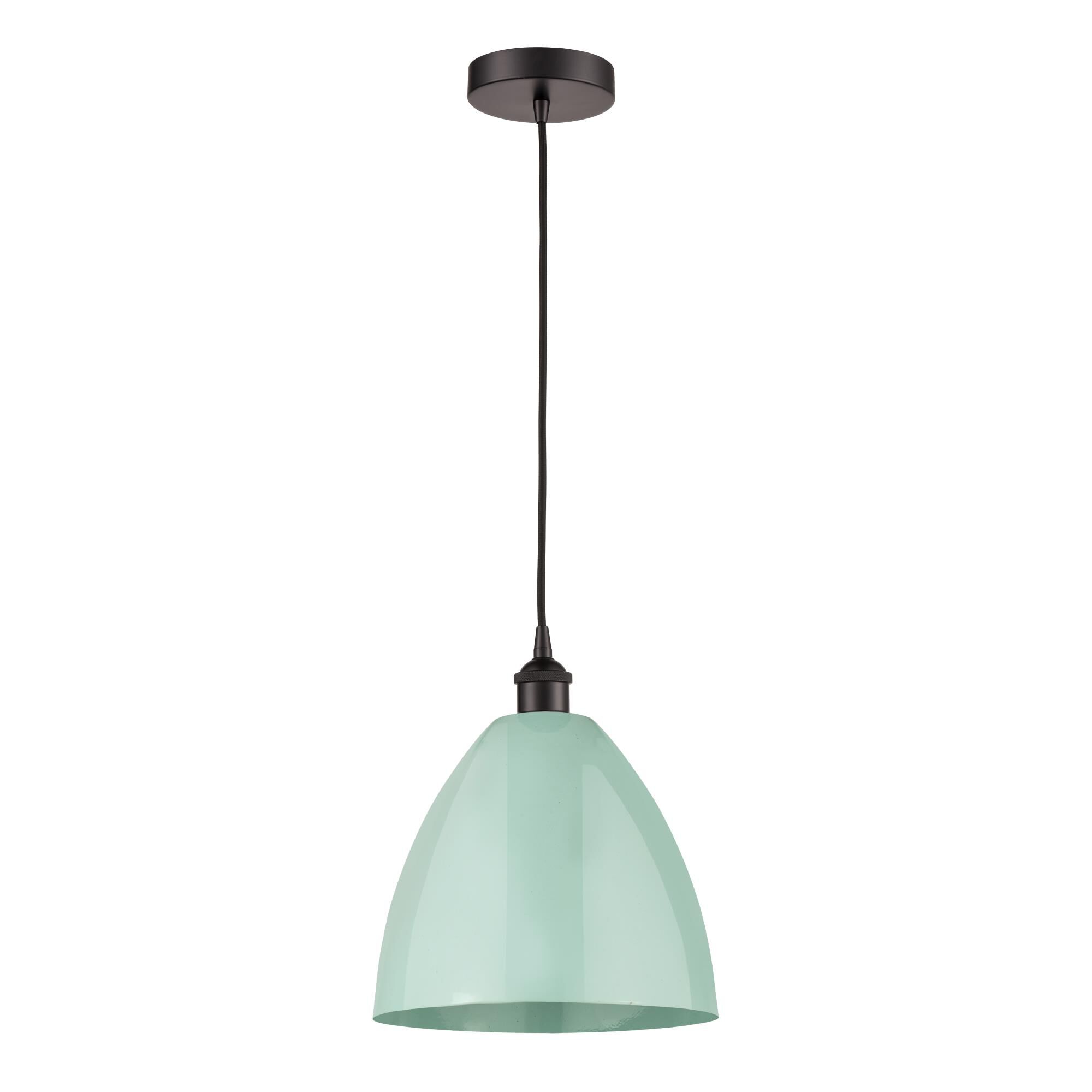 Shown in Oil Rubbed Bronze finish and Seafoam Plymouth Dome shade